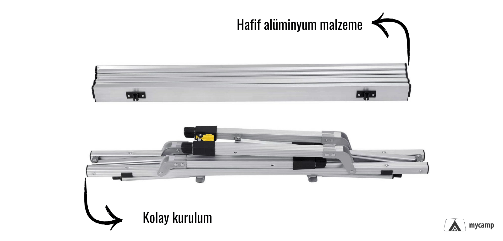 Alto Ayarlanabilir Ayaklı Katlanır Alüminyum Kamp Masası