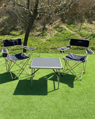 CAMPOUT KÜÇÜK MDF +2 MOGAN SANDALYE SET