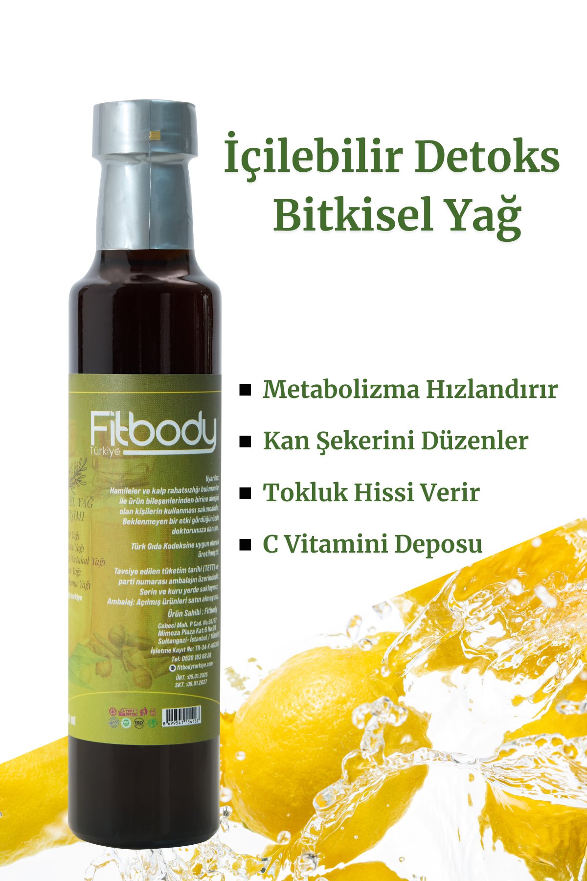 İçilebilir Bitkisel Yağ Karışımı İştah Kapatma ve Yağ Yakmaya Destek Karışım
