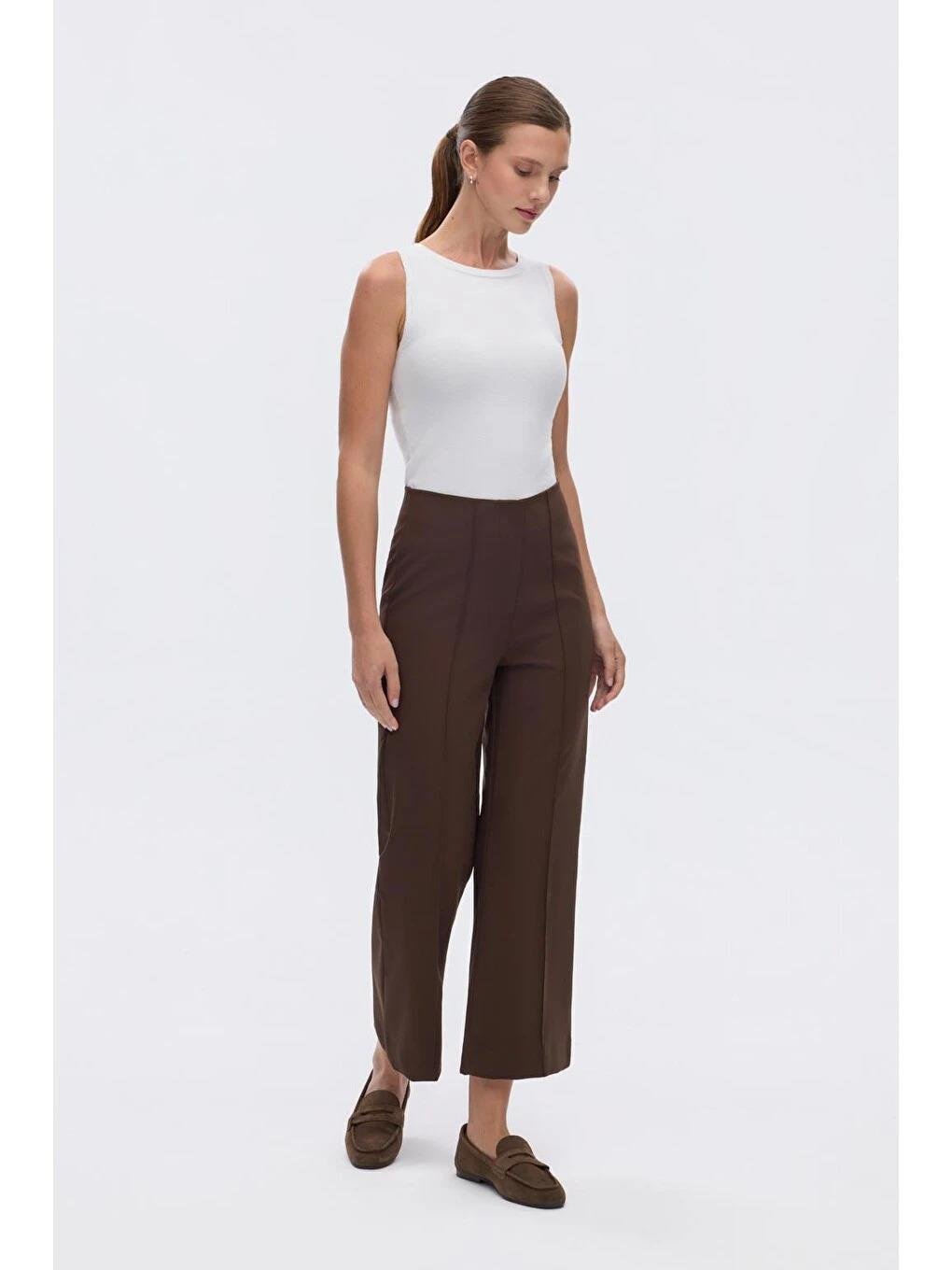 KB YĞKSEK BEL FİT KESİM KREP PANTALON