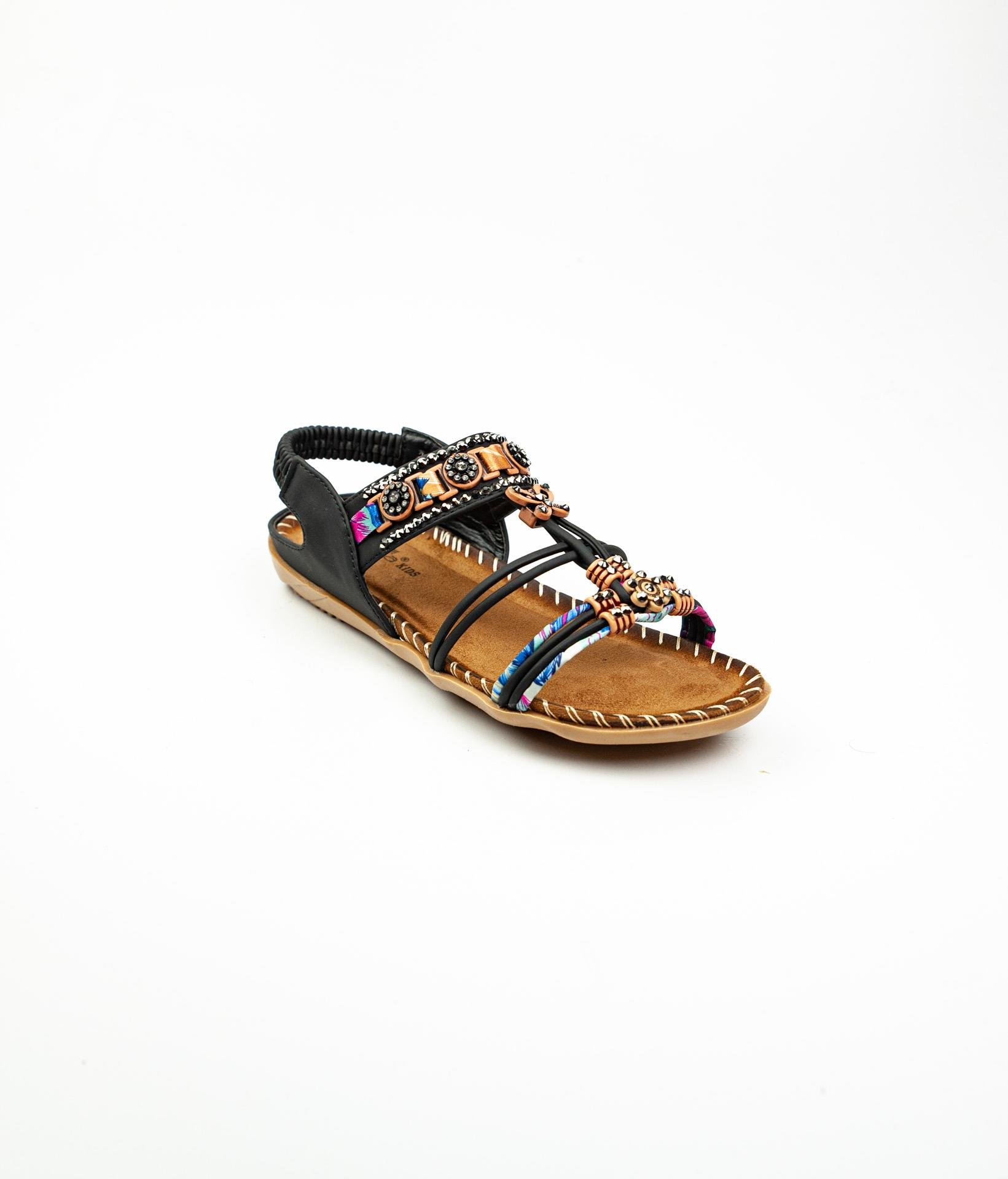 Guja 152 - 8 Siyah Kız Çocuk Sandalet 