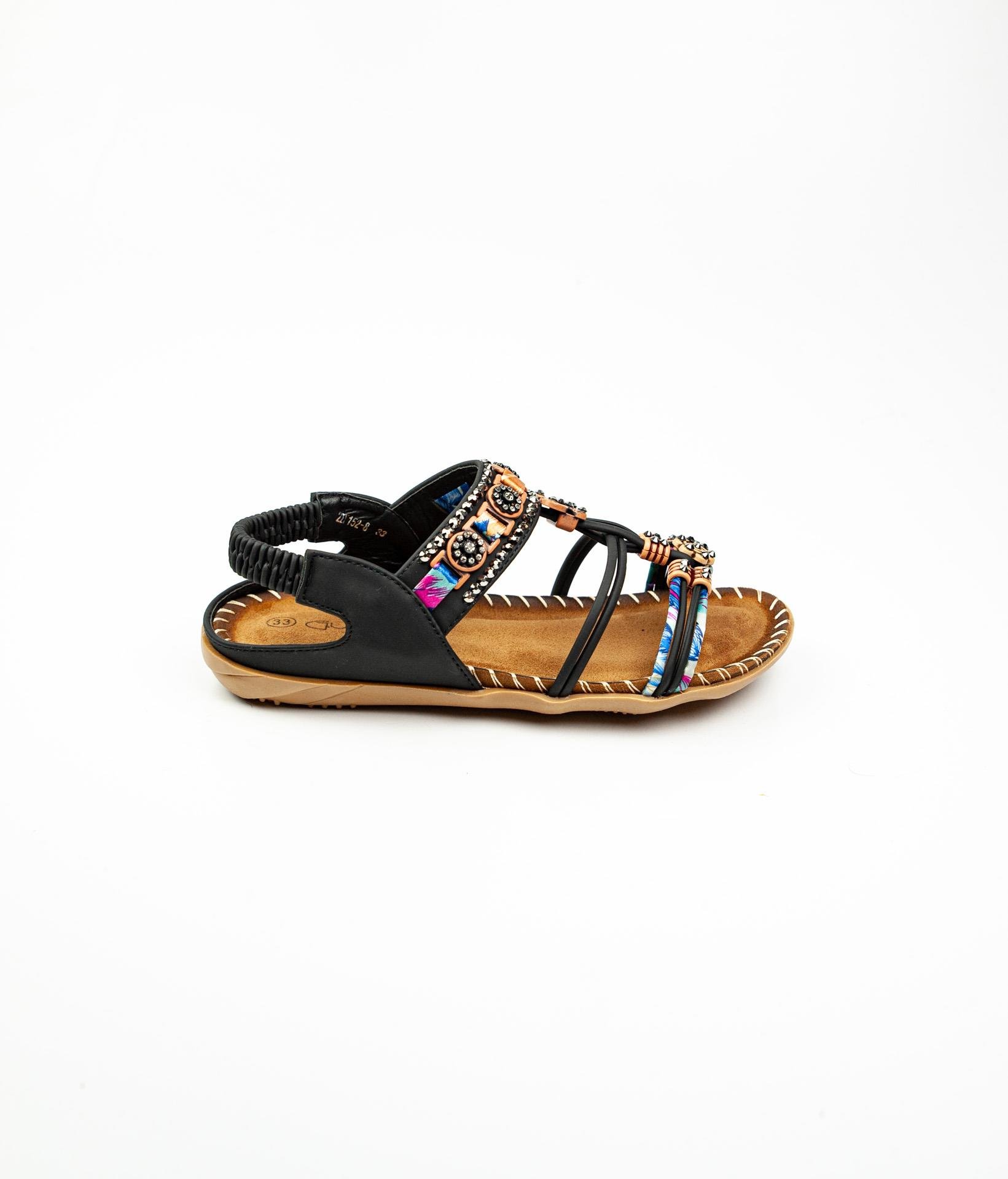 Guja 152 - 8 Siyah Kız Çocuk Sandalet 