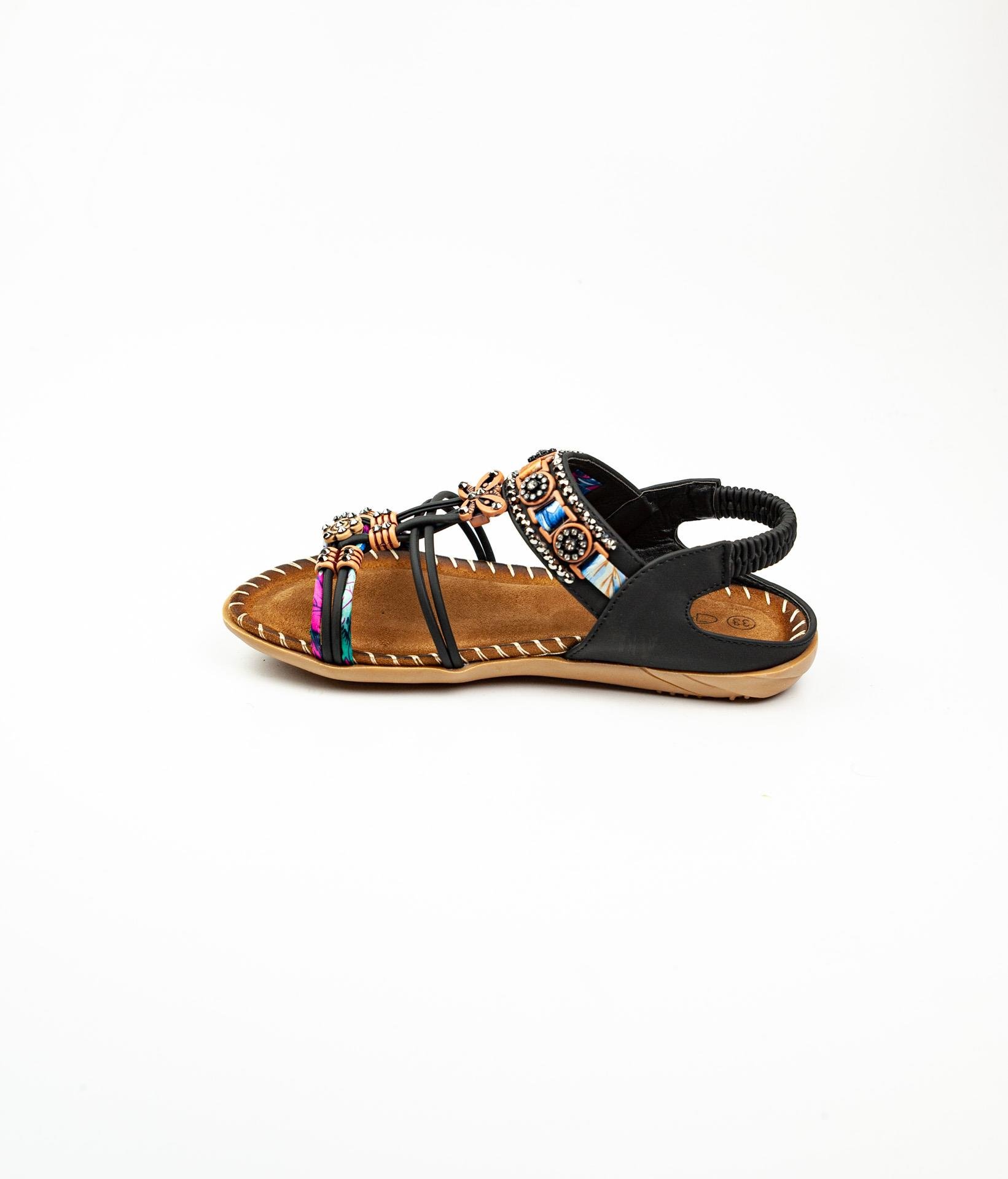 Guja 152 - 8 Siyah Kız Çocuk Sandalet 