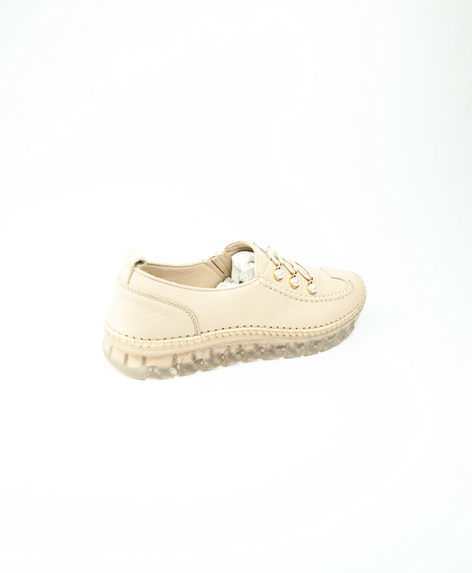 Voyager 9871 Bej Deri Kadın Günlük Ayakkabı
