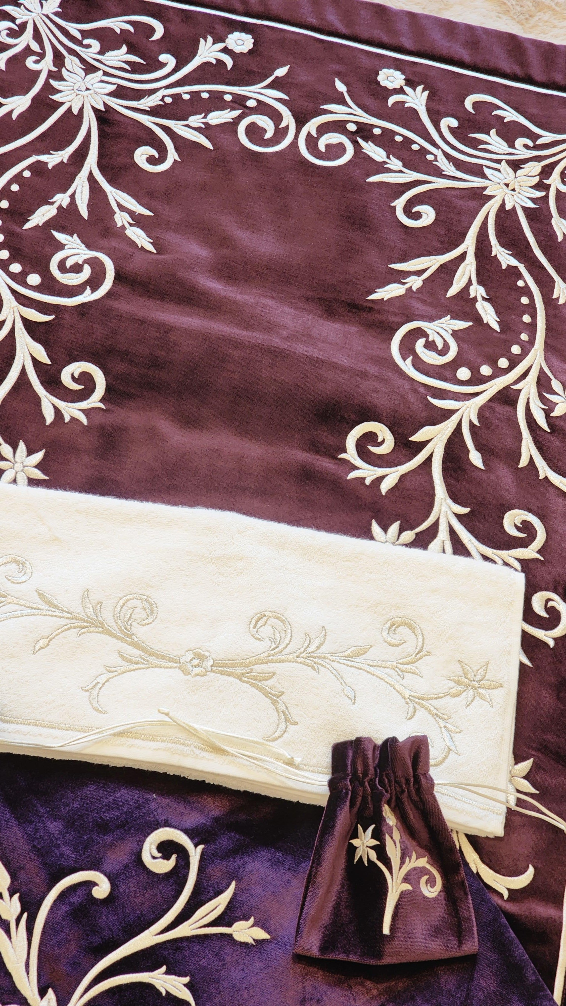 Asil Mürdüm Seccade Bohça Seti 