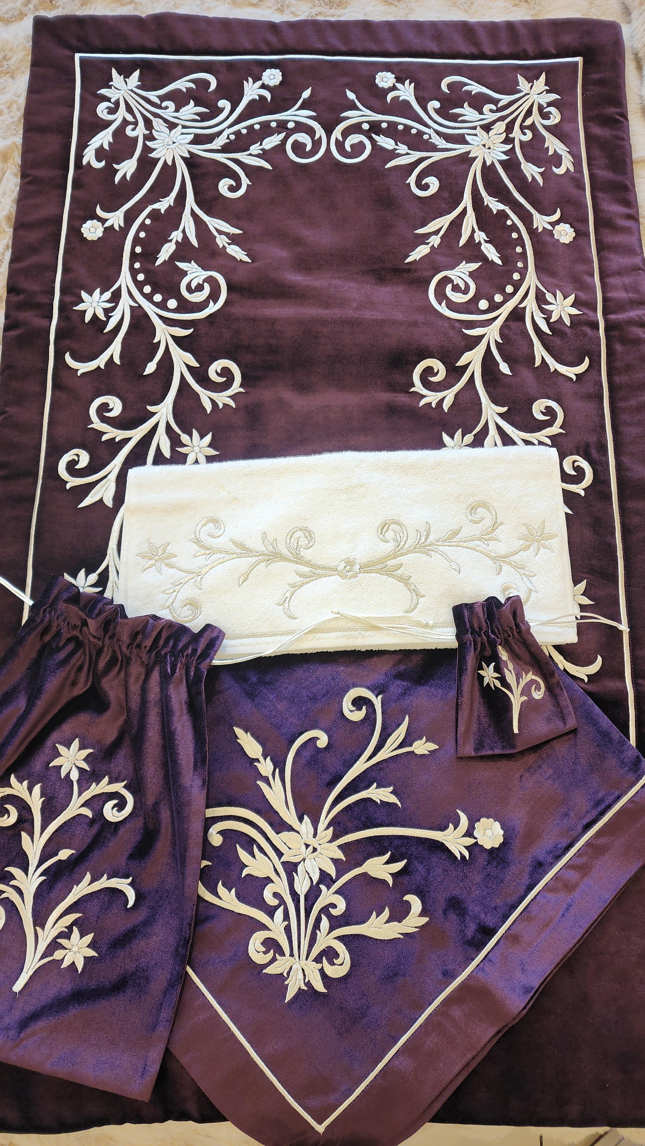 Asil Mürdüm Seccade Bohça Seti 