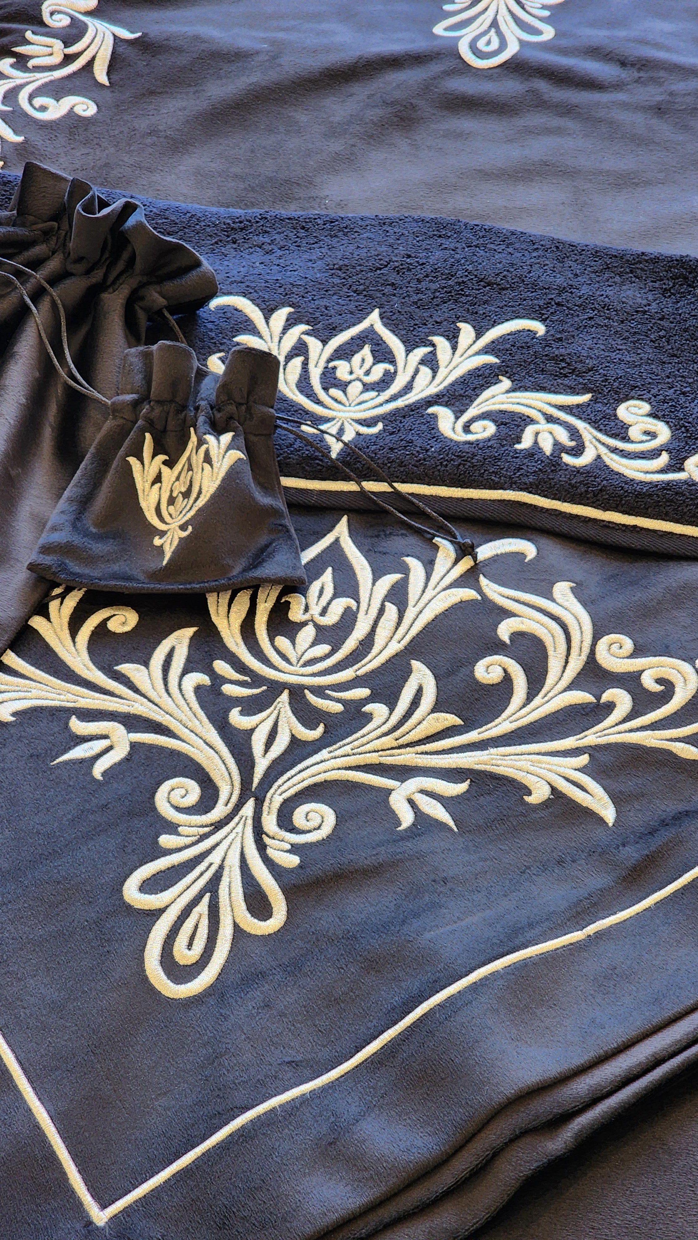 Hünkar Siyah Seccade Bohça Seti 