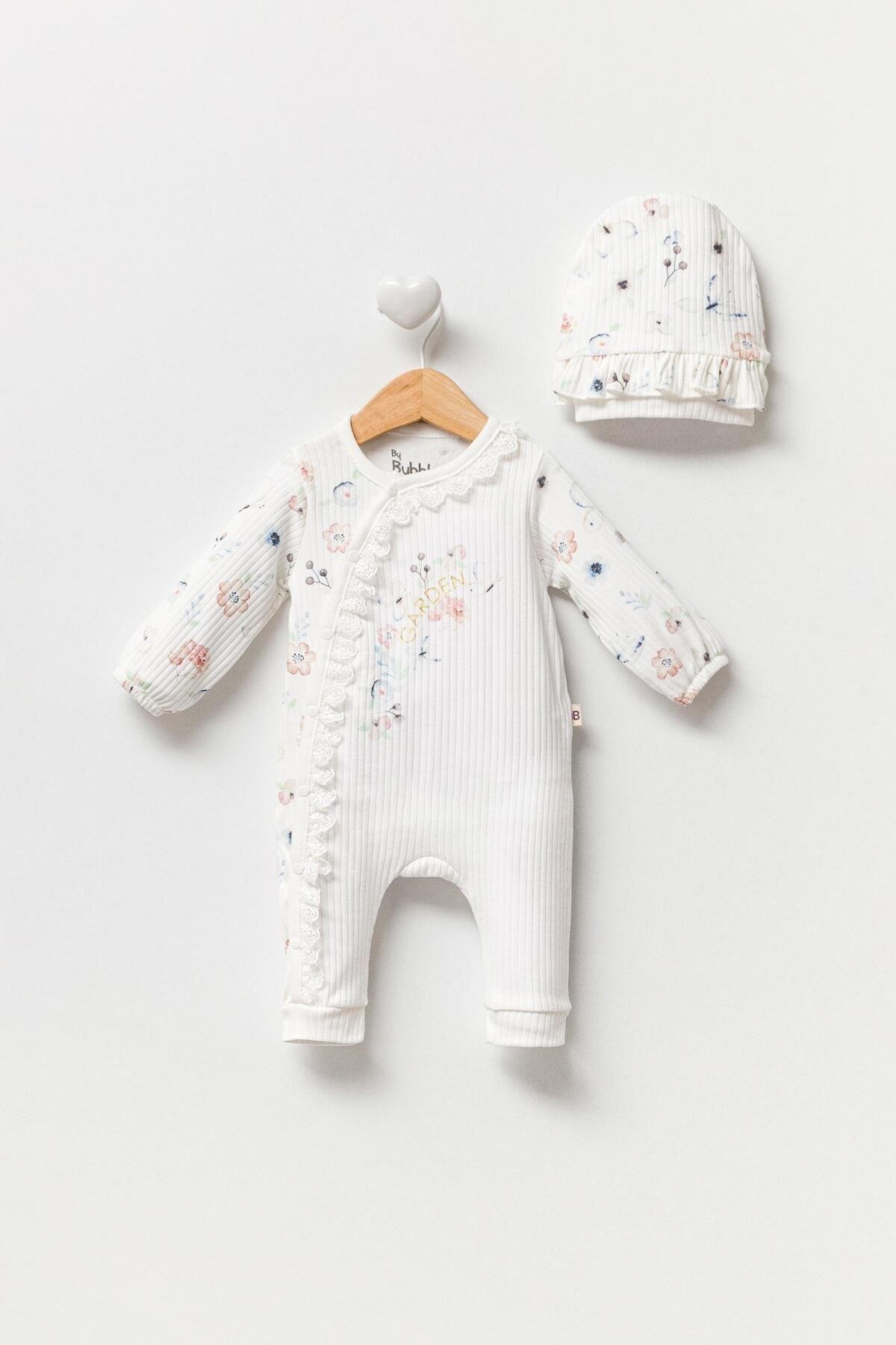 %100 ORGANİK DANTELLİ KIZ BEBEK TULUM