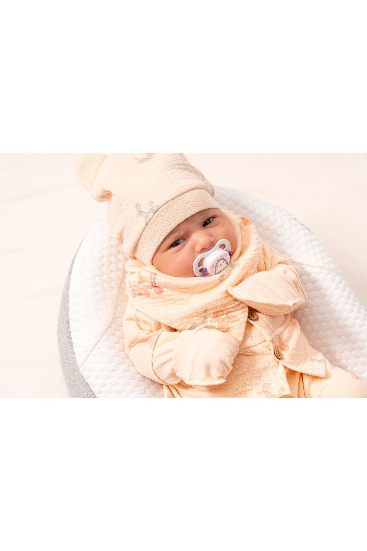 %100 ORGANİK PAMUK BIRTH PARTY 5 PARÇA KIZ BEBEK HASTANE ÇIKIŞ SETİ