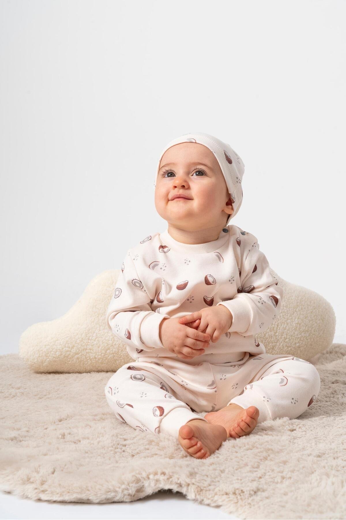 %100 ORGANİK PAMUK COCONUT DESEN BEBEK 2'Lİ TAKIM