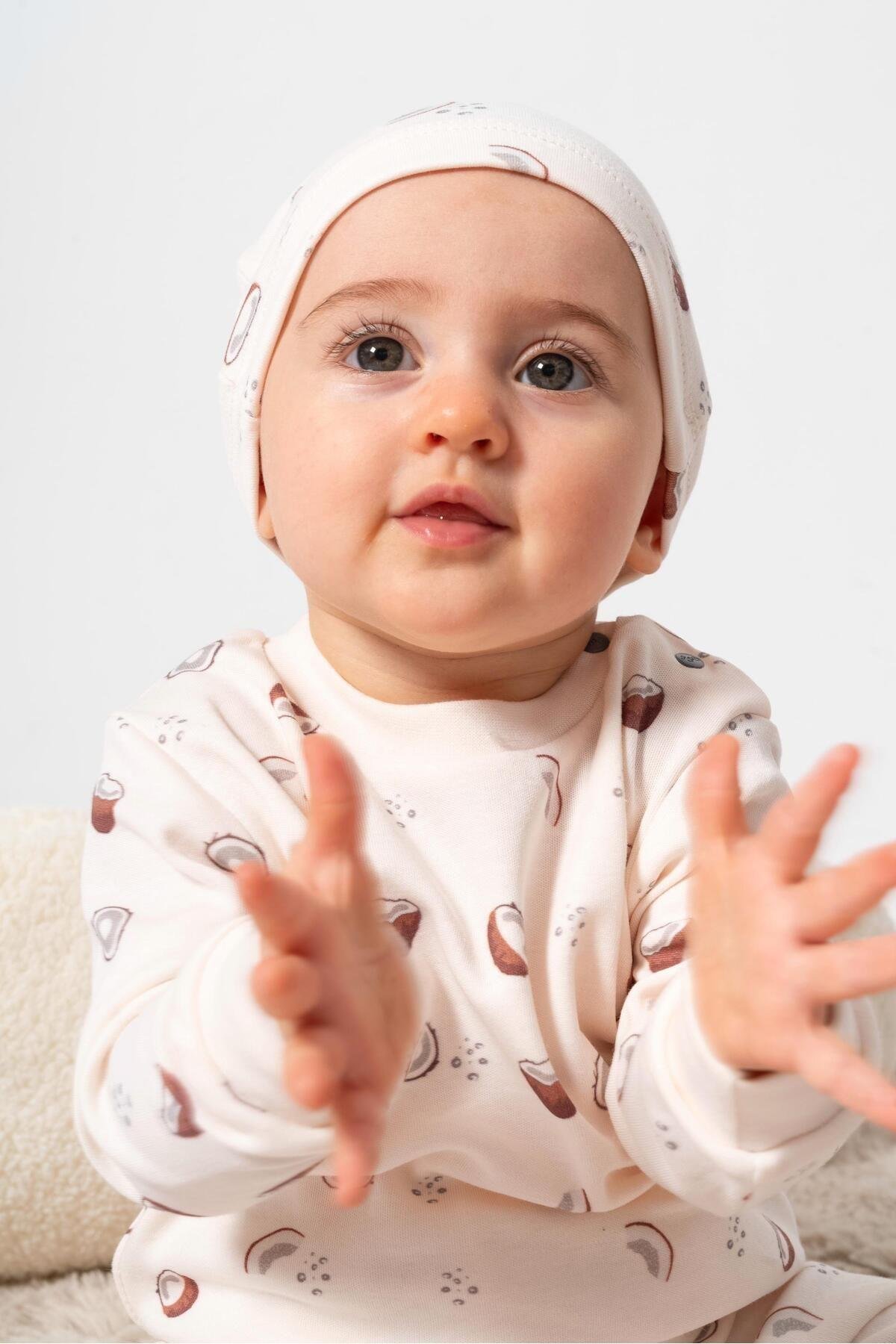 %100 ORGANİK PAMUK COCONUT DESEN BEBEK 2'Lİ TAKIM