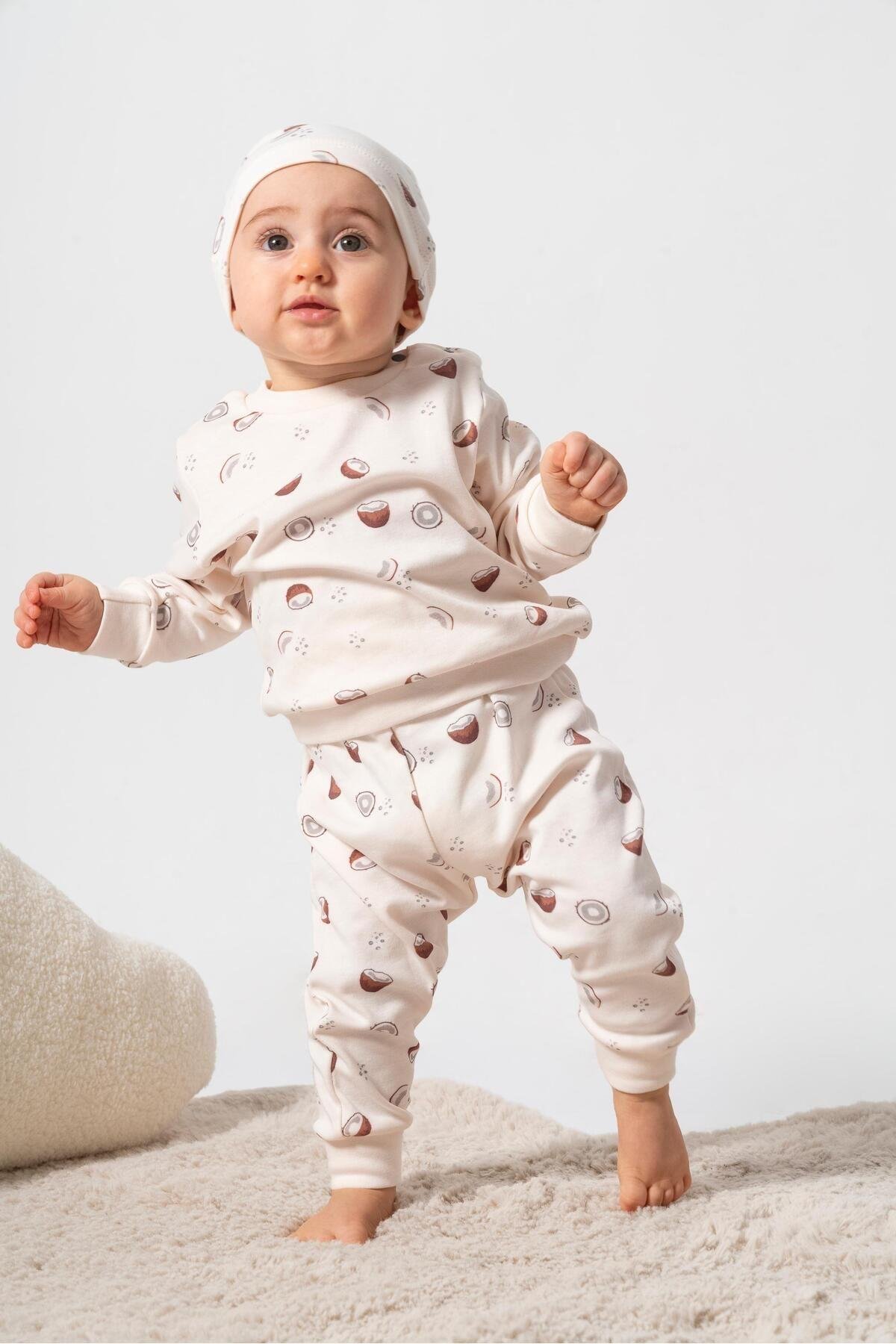 %100 ORGANİK PAMUK COCONUT DESEN BEBEK 2'Lİ TAKIM