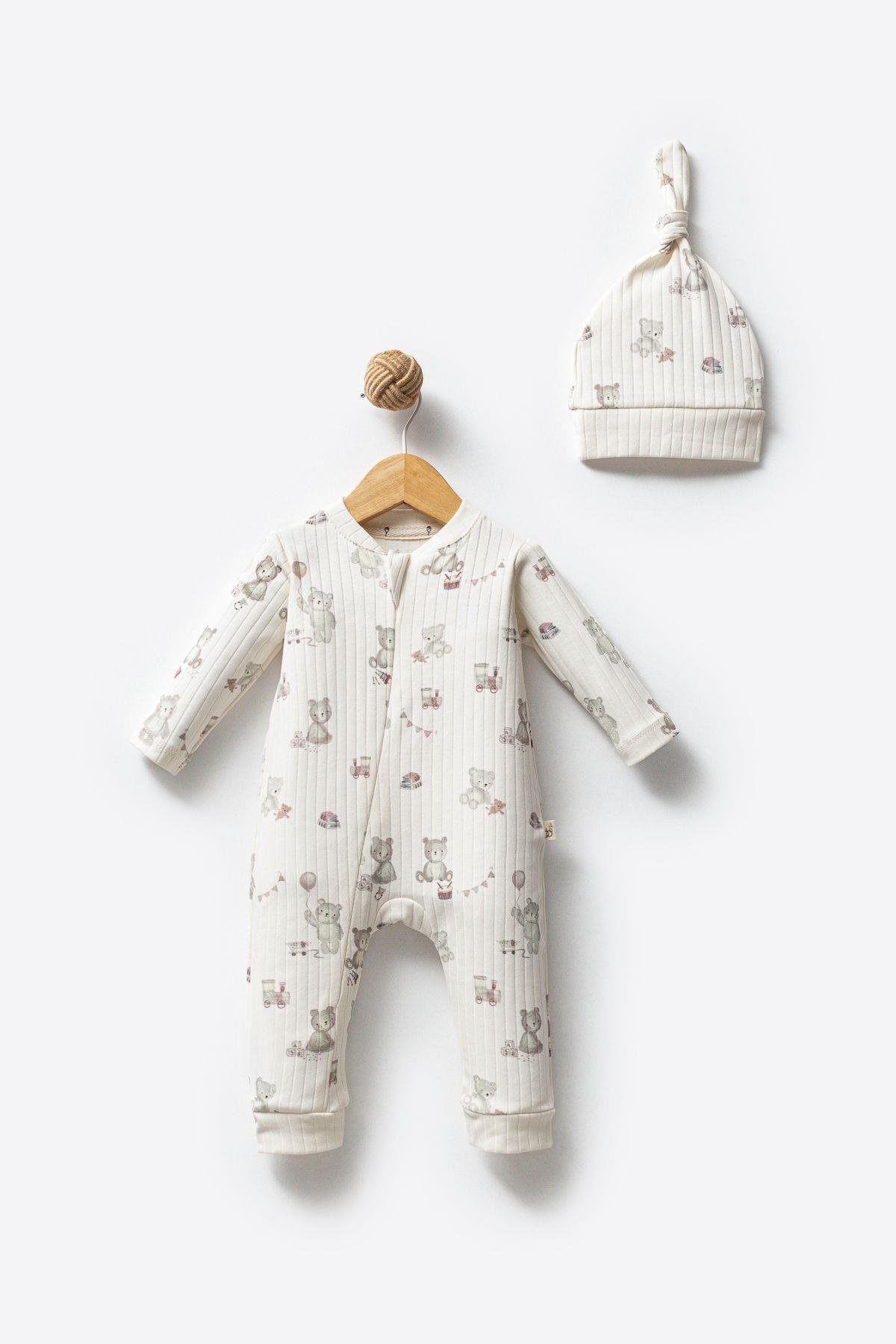 %100 ORGANİK PAMUK YOU AND ME OYUNCAK AYI BEBEK FERMUARLI TULUM