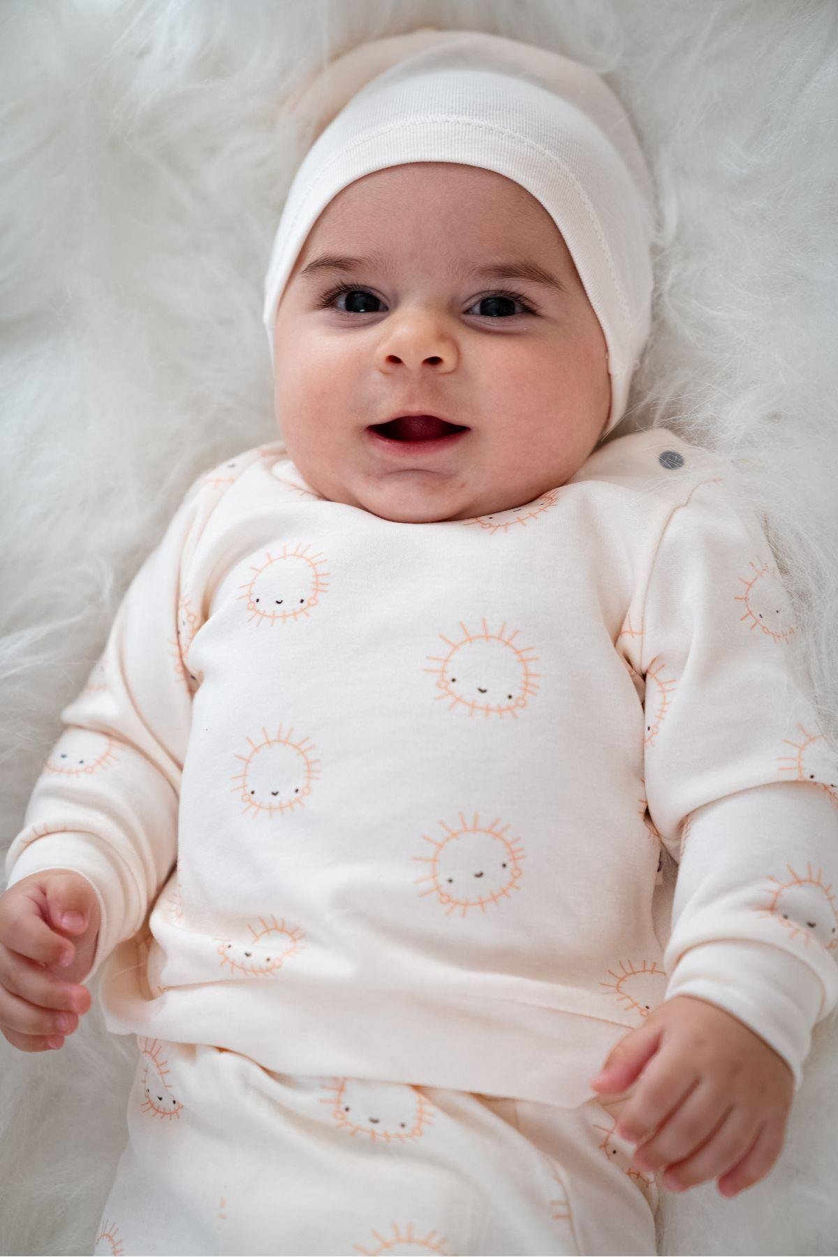 %100 ORGANİK PAMUK ZÜRAFA BASKI BEBEK 2'Lİ TAKIM