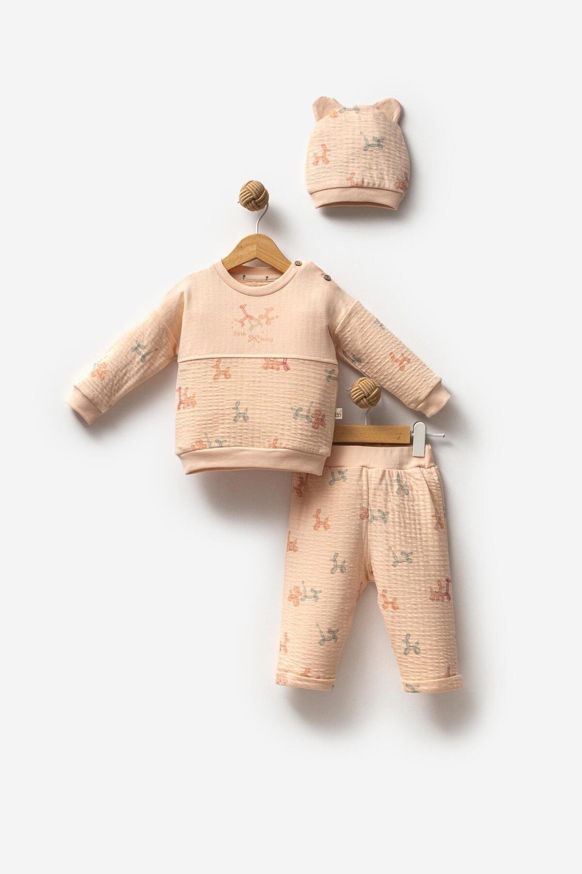 %100 PAMUK BIRTH PART FİYONK KIZ BEBEK 2'Lİ TAKIM