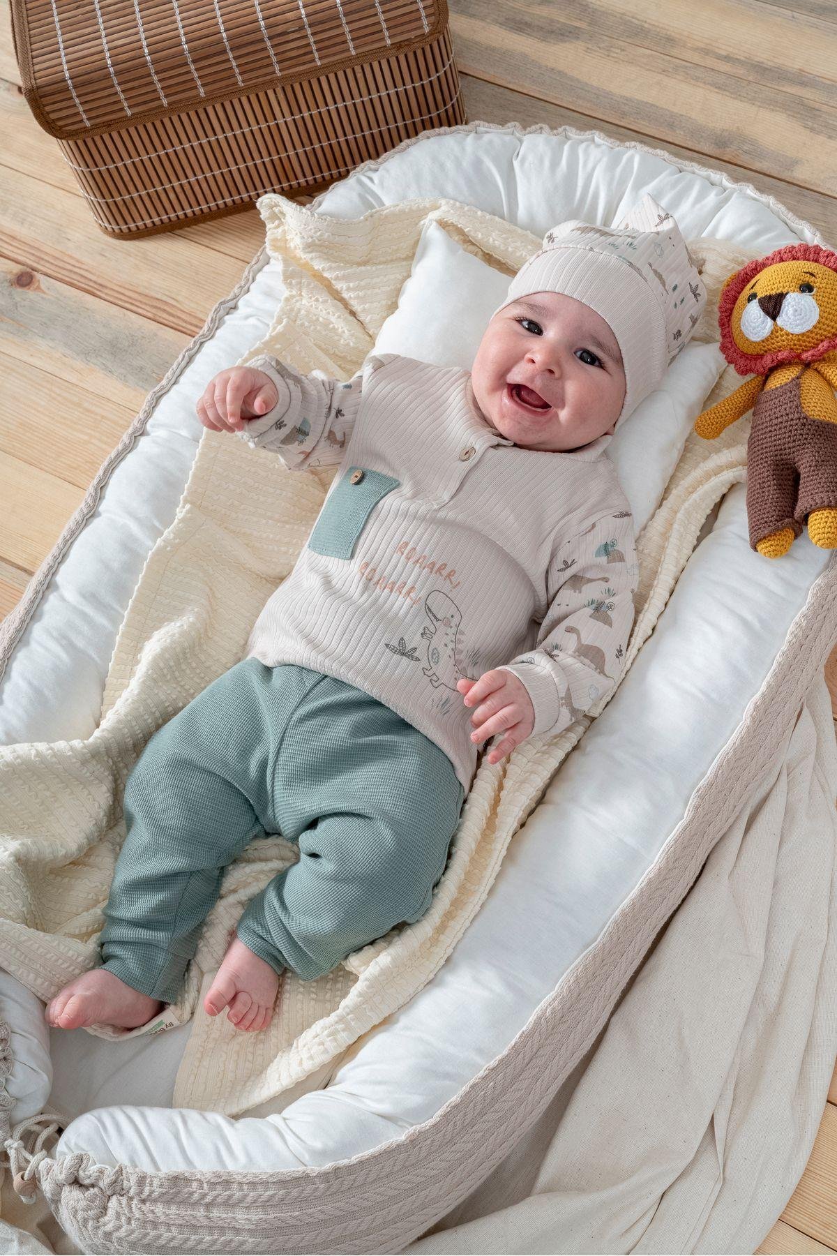 SEVİMLİ DİNOZOR ORGANİK BEBEK TAKIMI