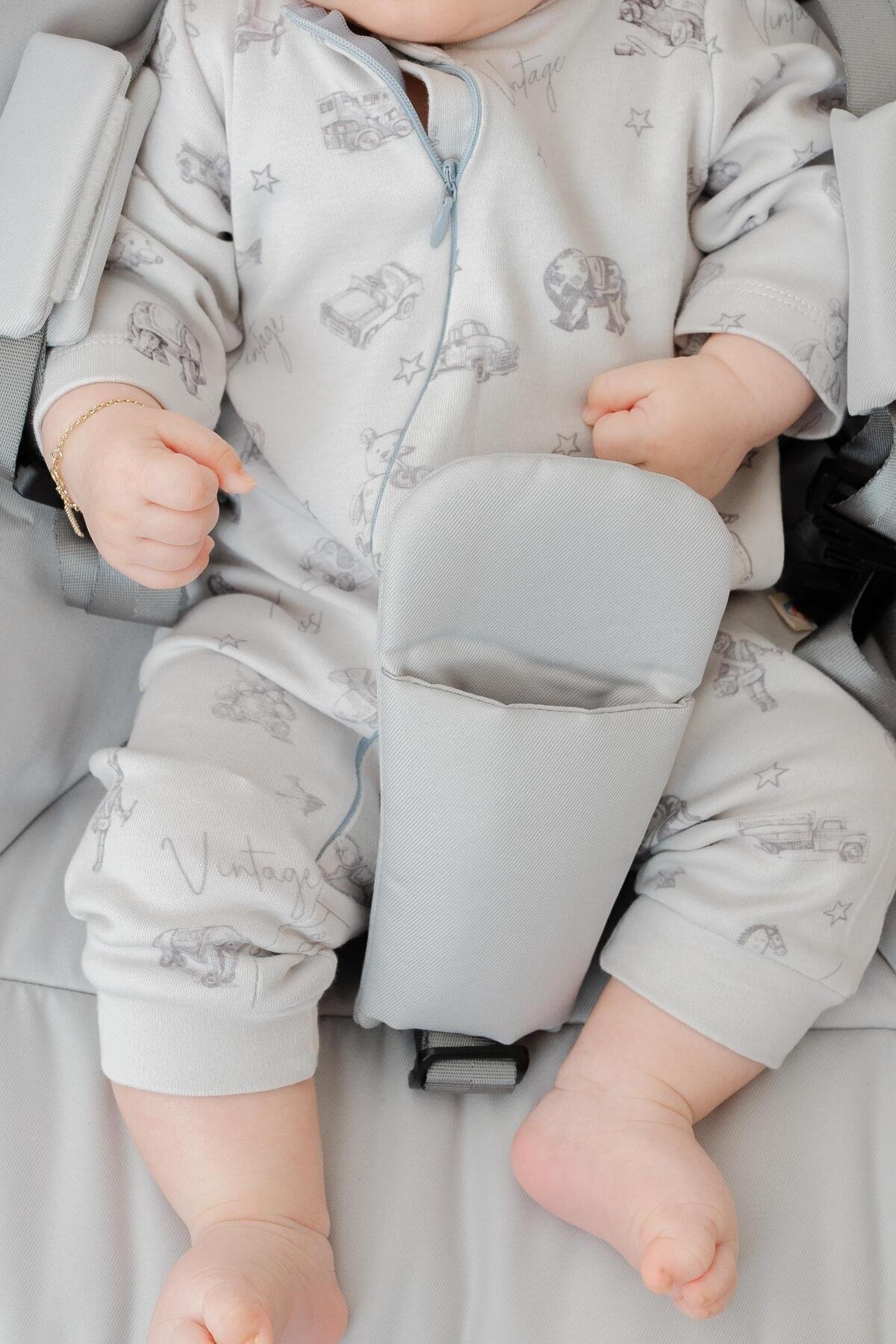 TOYS %100 ORGANİK ERKEK BEBEK FERMUARLI TULUM