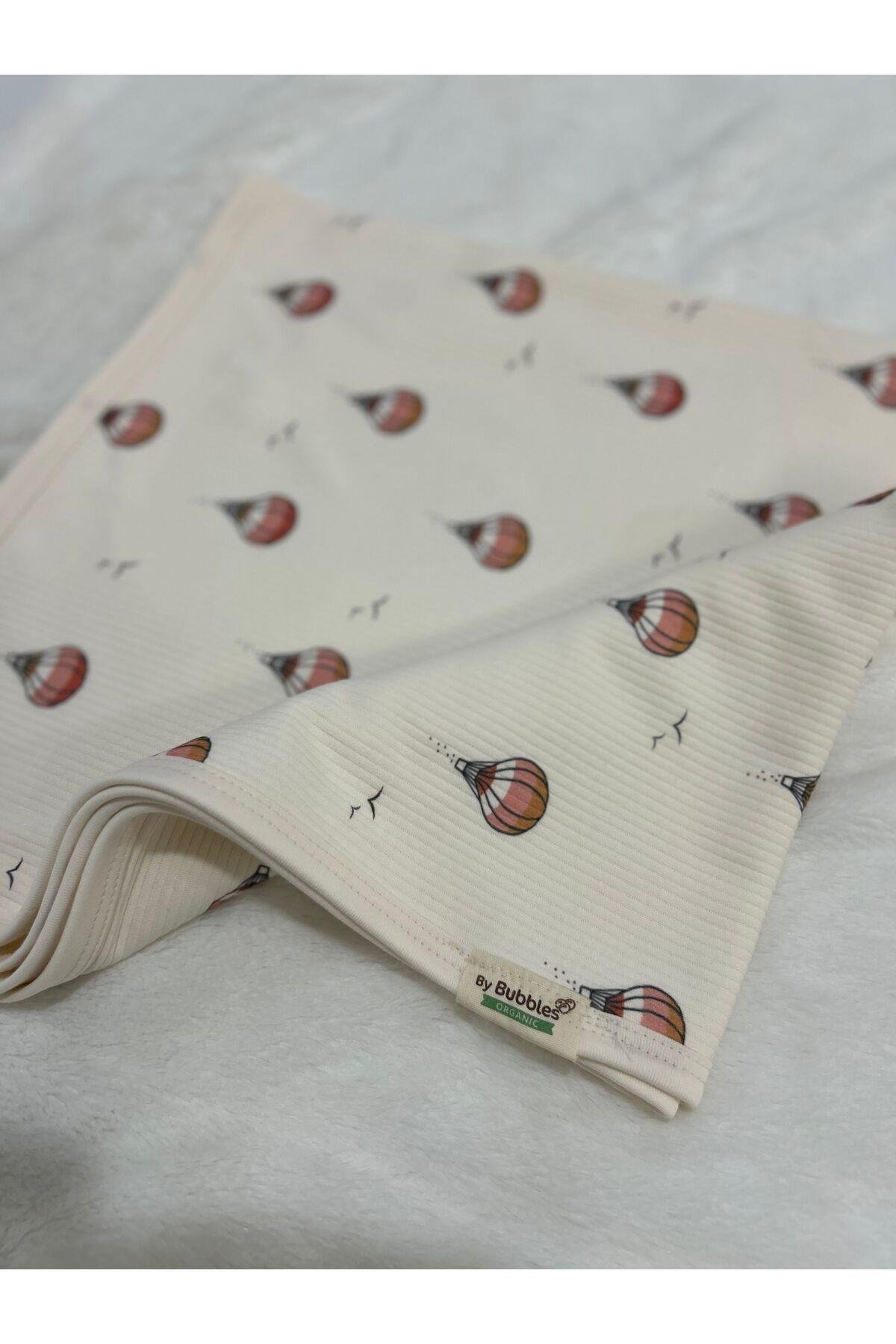 UÇAN BALON DESEN %100 PAMUK ÇİFT KATLI 85x85 CM BEBEK BATTANİYESİ
