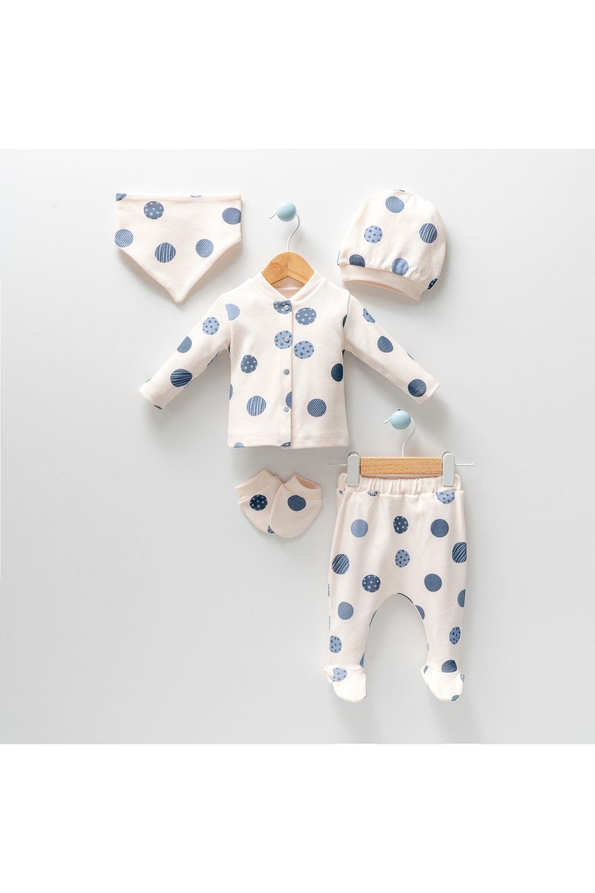 Unisex Bebek Gezegenli Natural 5li Hastane Çıkışı Zıbın Set