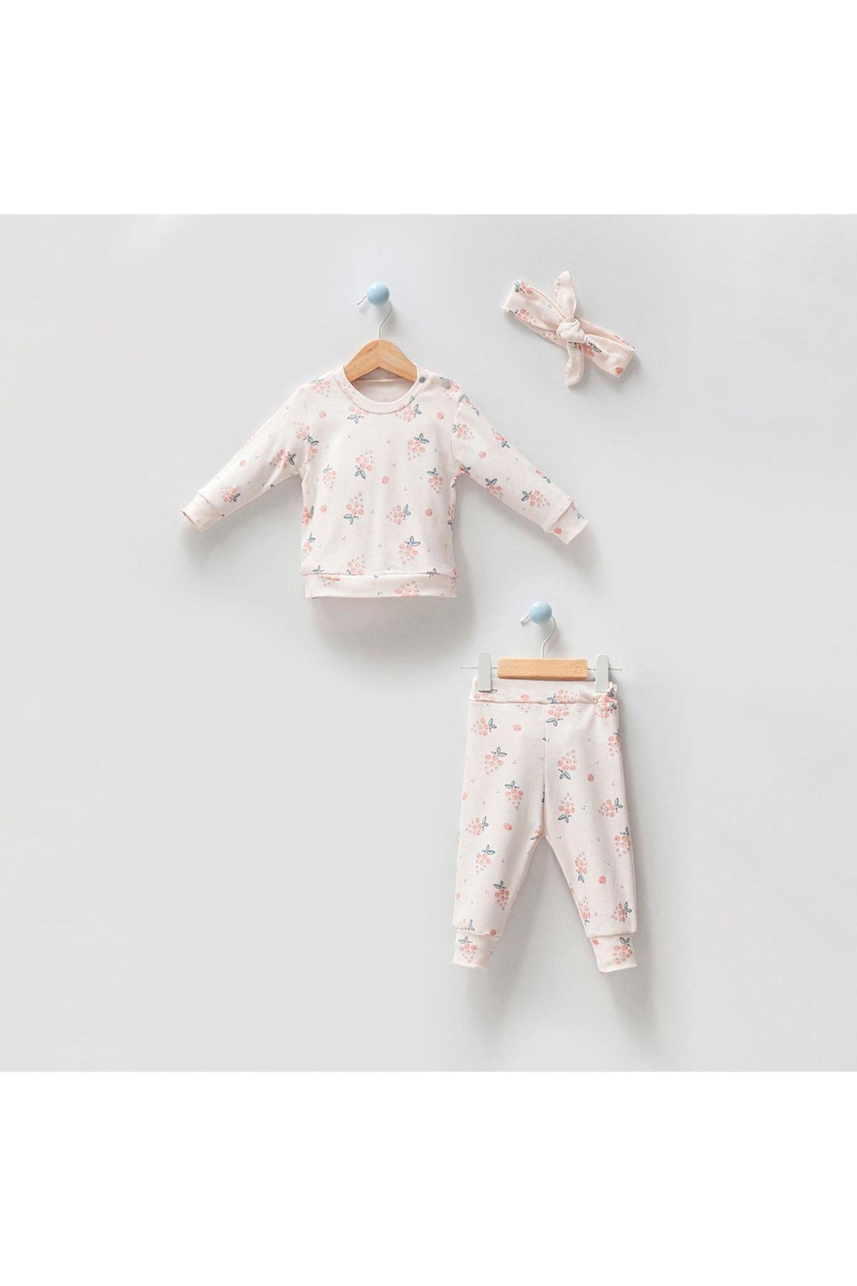 ÜZÜM DESENLİ BEBEK 3LÜ TAKIM