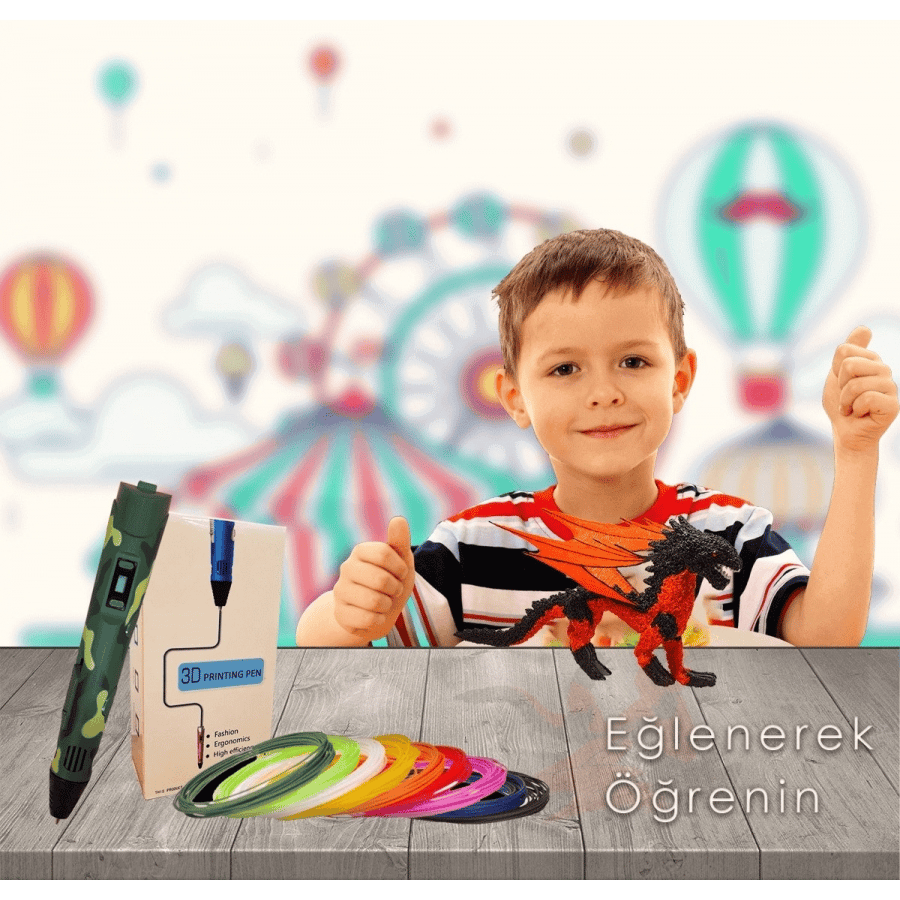 3DPen Baskı Kalemi - Full Set - Sarı