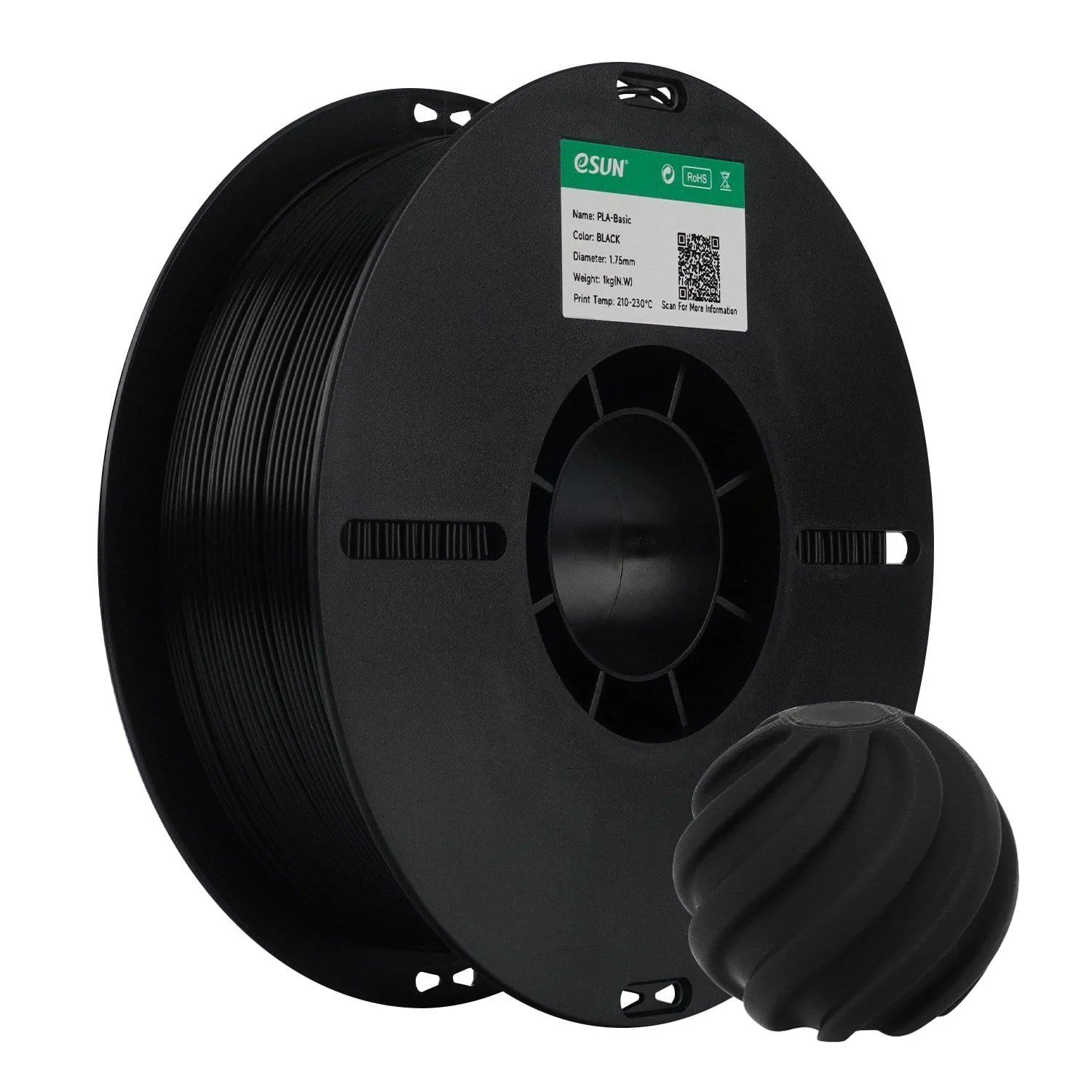eSun PLA Basic Black Filament 1.75mm 1 Kg