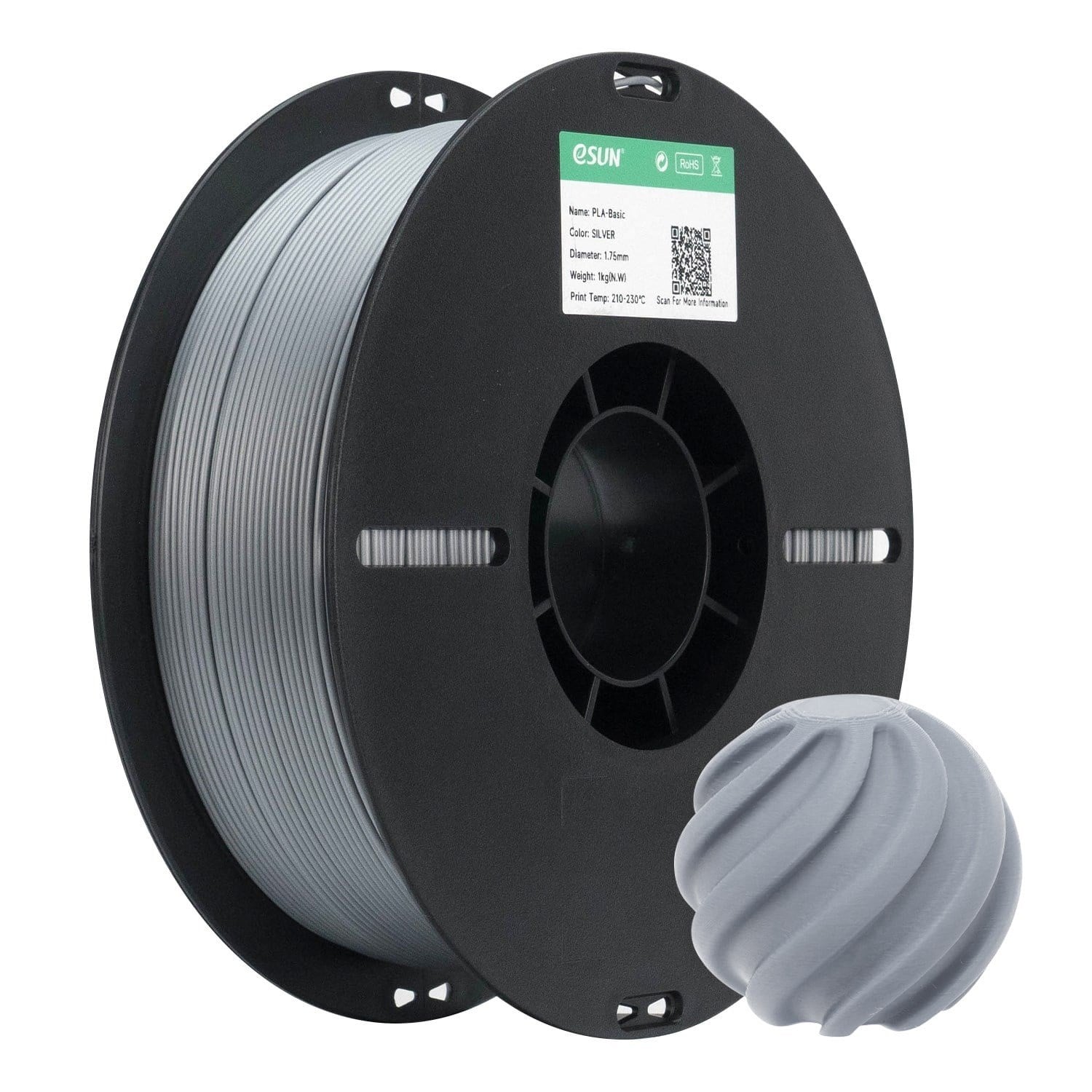 eSun PLA Basic Gümüş Filament 1.75mm 1 Kg