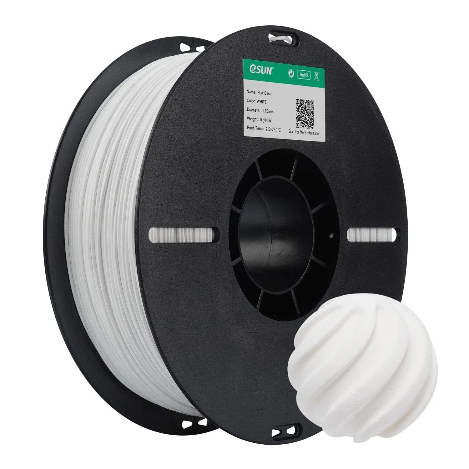 eSun PLA Basic White Filament 1.75mm 1 Kg