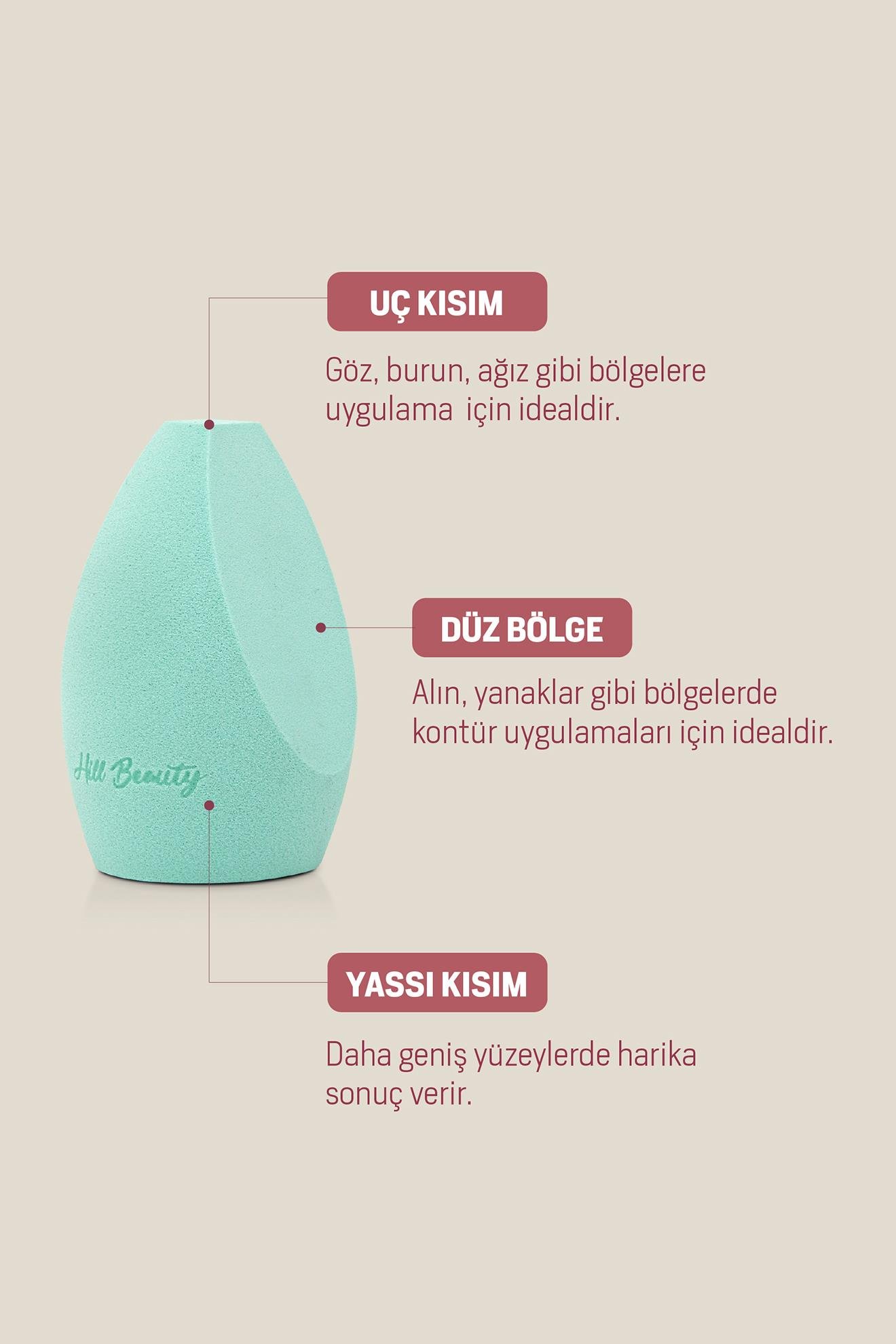 Profesyonel Makyaj Süngeri Non-Latex Mint-2 Cut