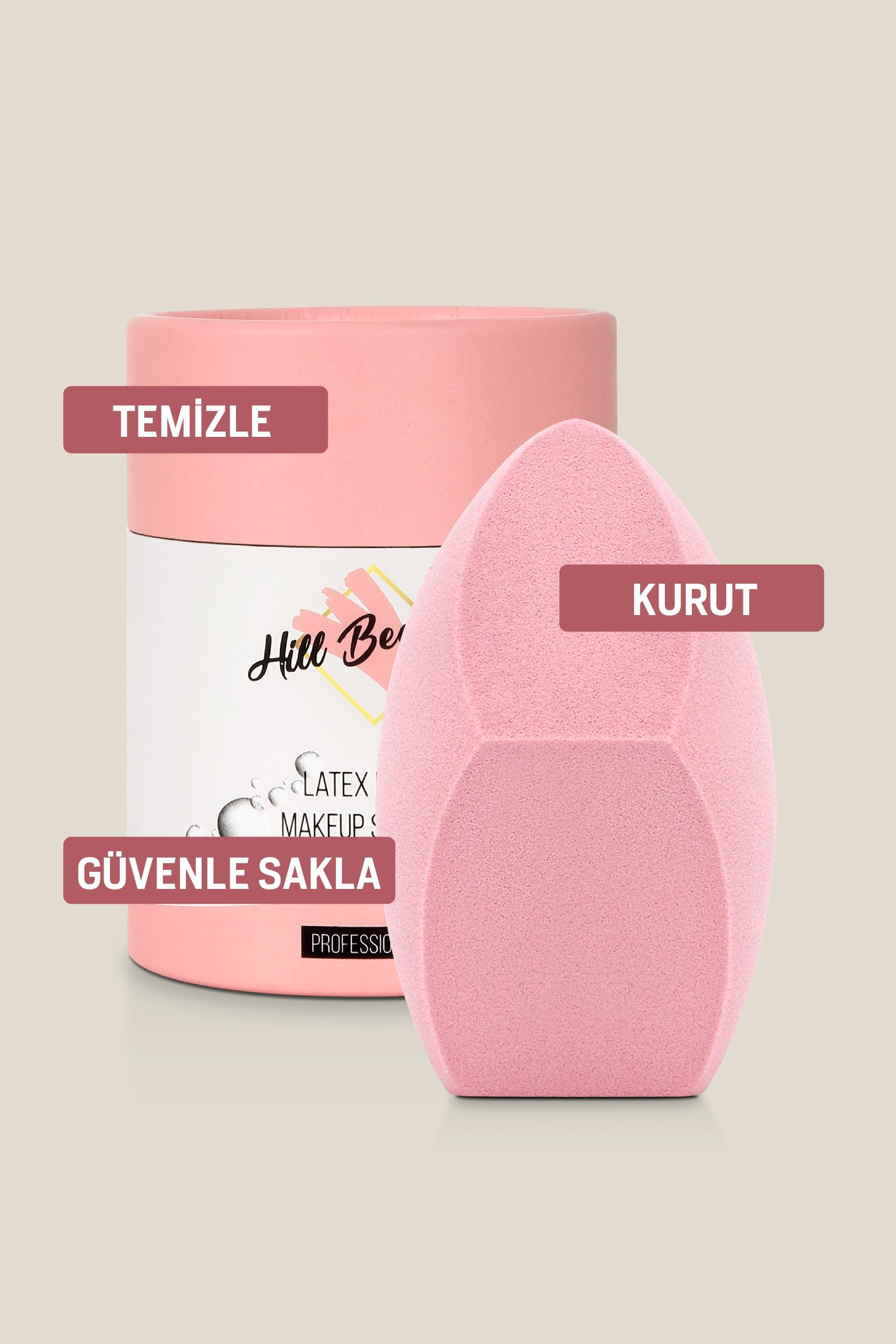 Profesyonel Makyaj Süngeri Non-Latex Pembe-3 Cut
