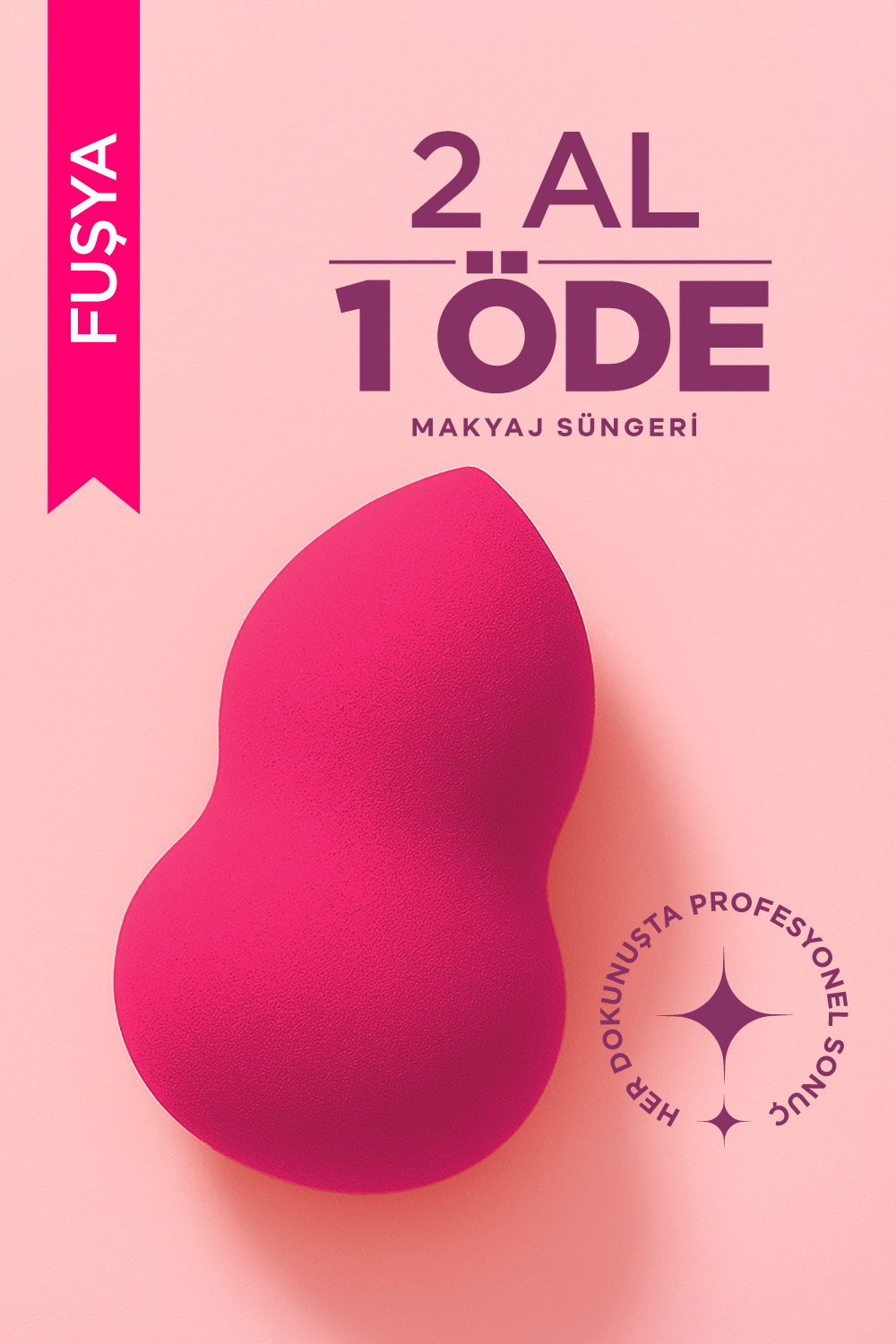 Ultra Soft Armut Makyaj Süngeri Fuşya