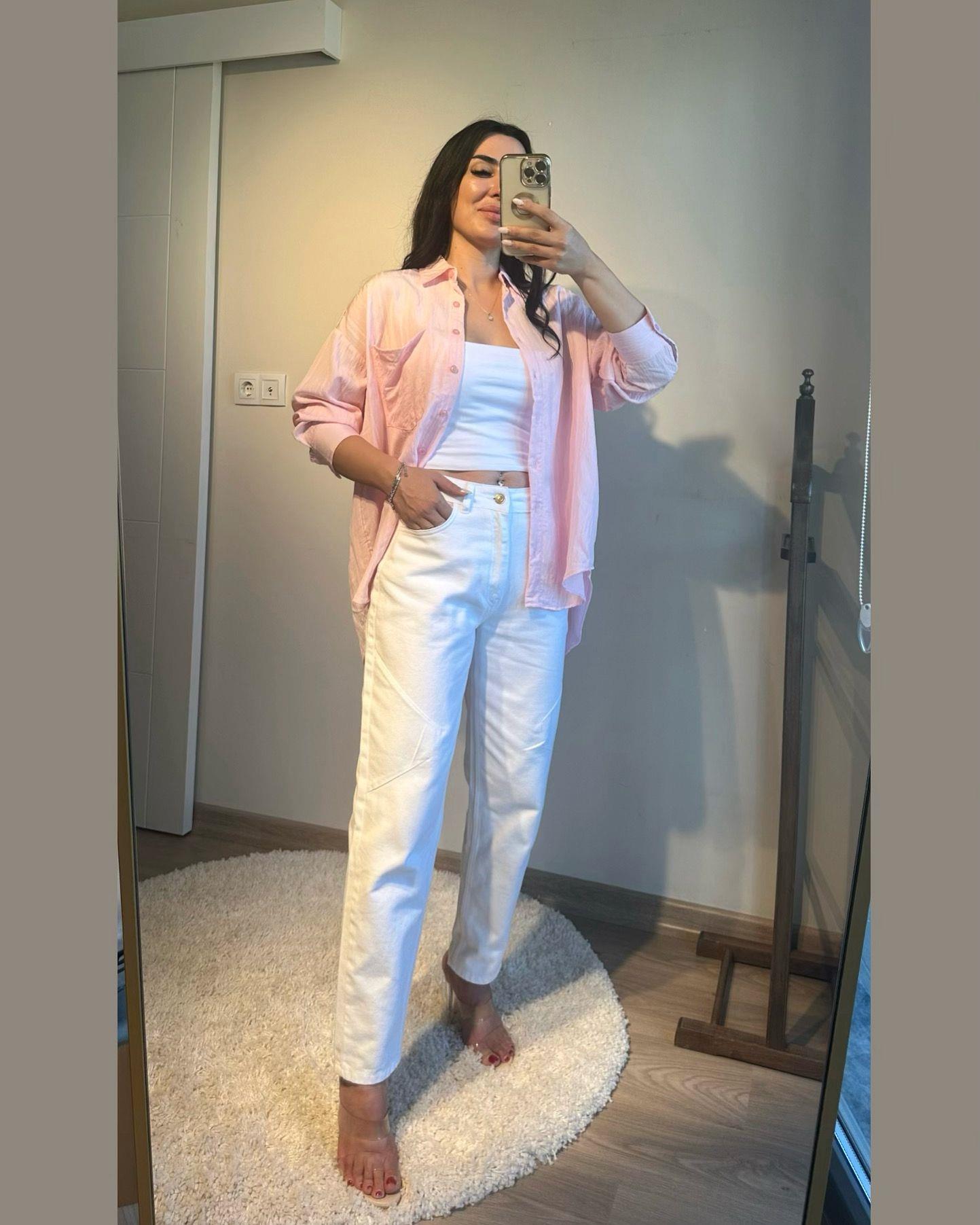 Pembe Oversize Gömlek