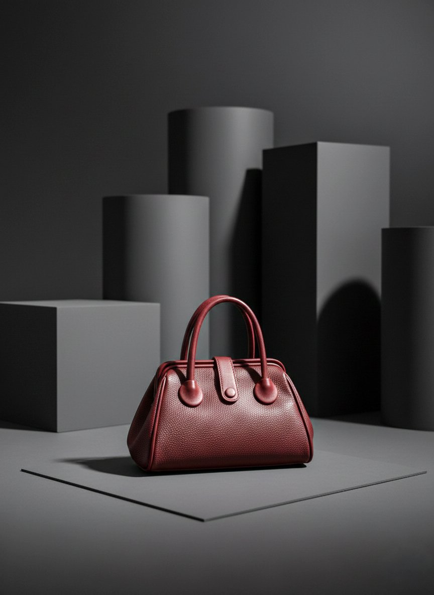 Bordo Oval Çanta