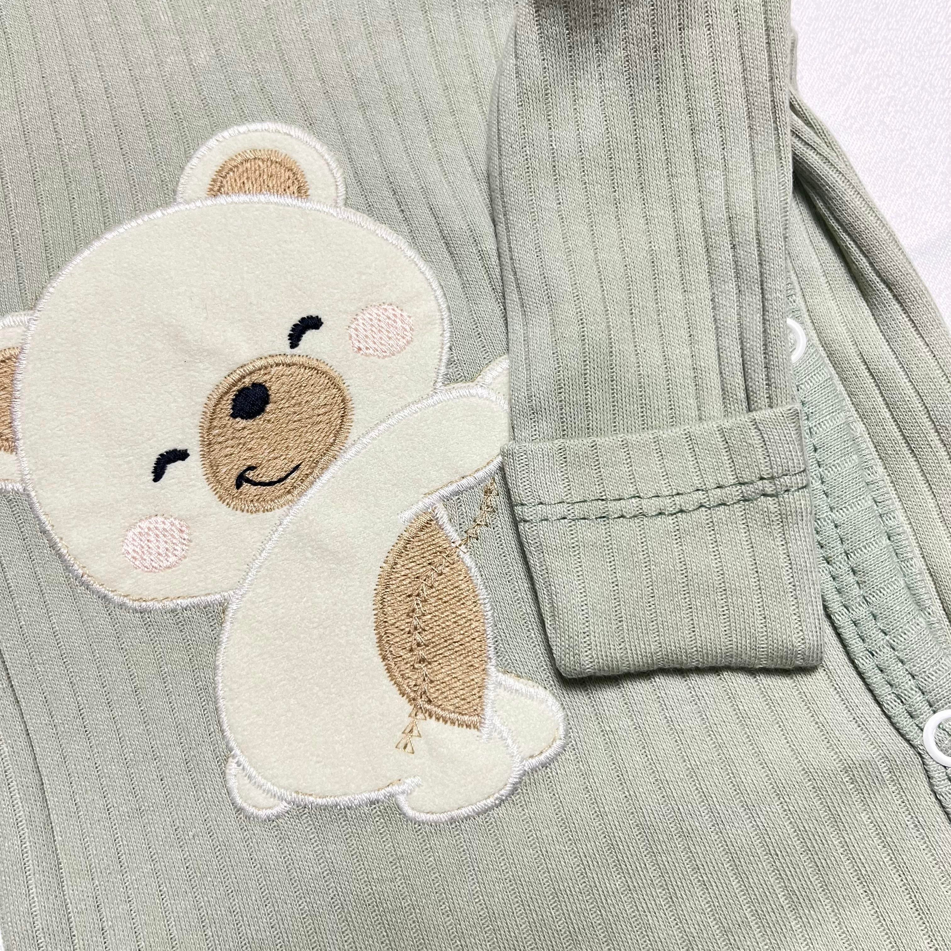 unisex 3lü ayı nakışlı takım 