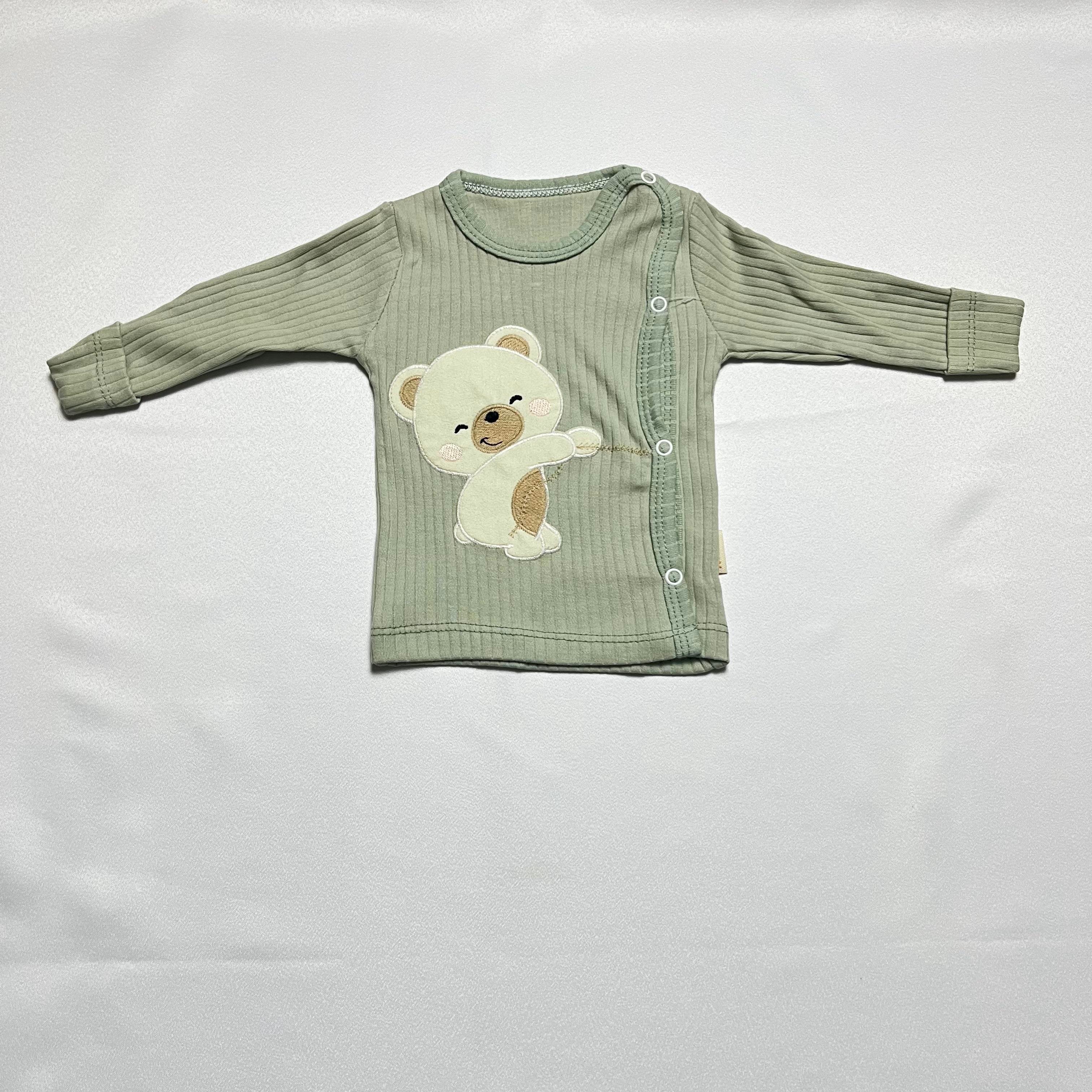unisex 3lü ayı nakışlı takım 