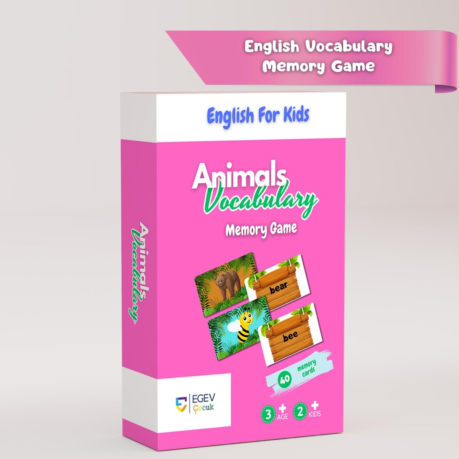 Animals Vocabulary Memory Game