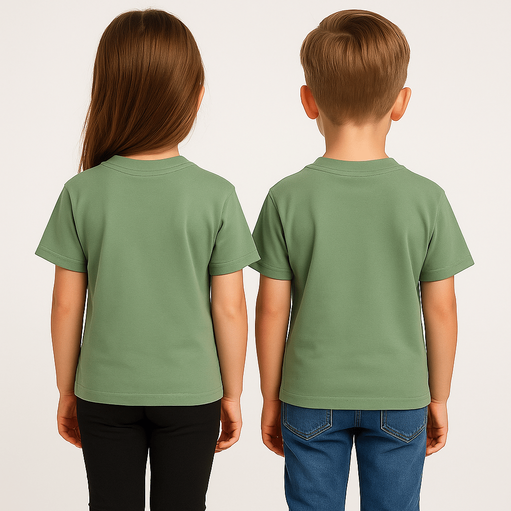 Kyex KIDS Unisex Basic Pamuklu Oversize Mint Yeşili Tişört