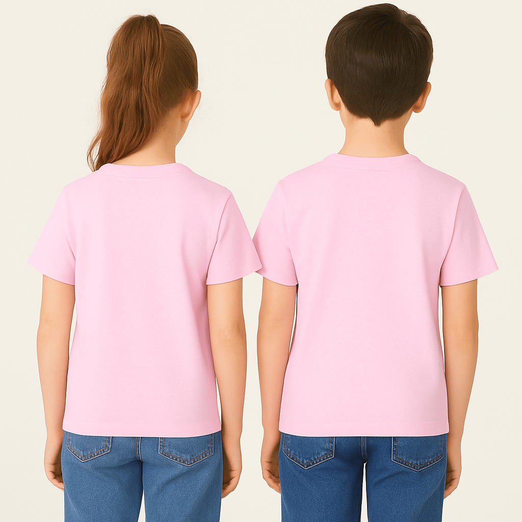 Kyex KIDS Unisex Basic Pamuklu Oversize Toz Pembe Tişört