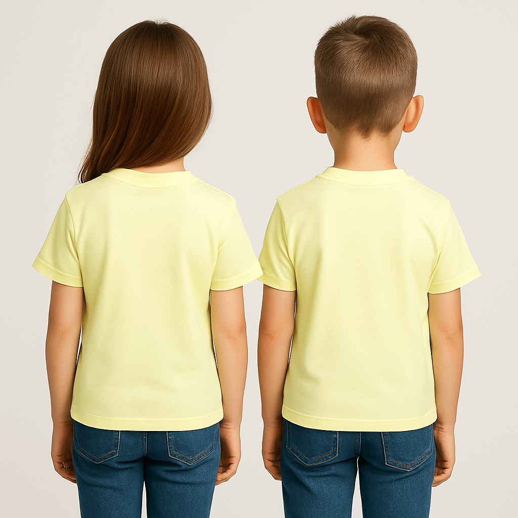 Kyex KIDS Unisex Basic Pamuklu Oversize Limon SarısıTişört