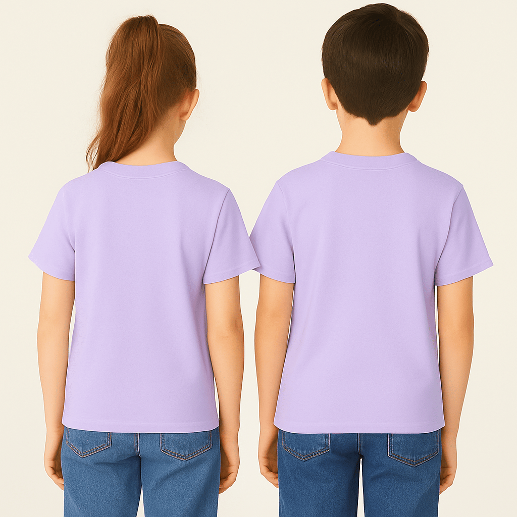 Kyex KIDS Unisex Basic Pamuklu Oversize Lila Tişört