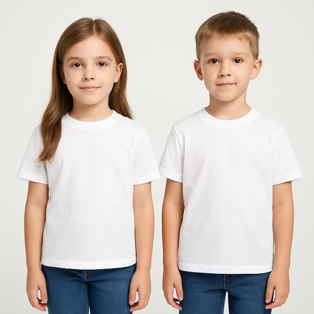 Kyex KIDS Unisex Basic Pamuklu Oversize Kırık Beyaz Tişört