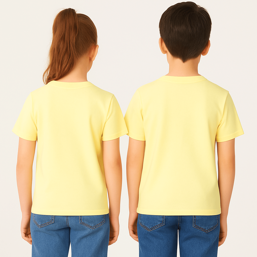 Kyex KIDS Unisex Basic Pamuklu Oversize Güneş SarısıTişört