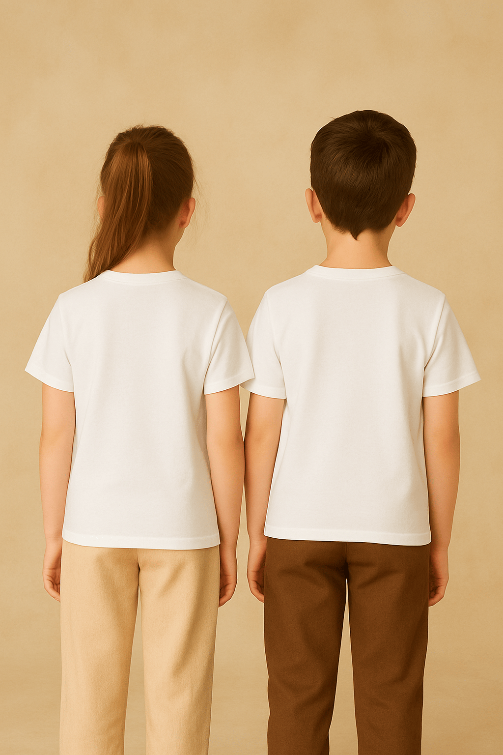 Kyex KIDS Unisex Basic Pamuklu Oversize Kırık Beyaz Tişört