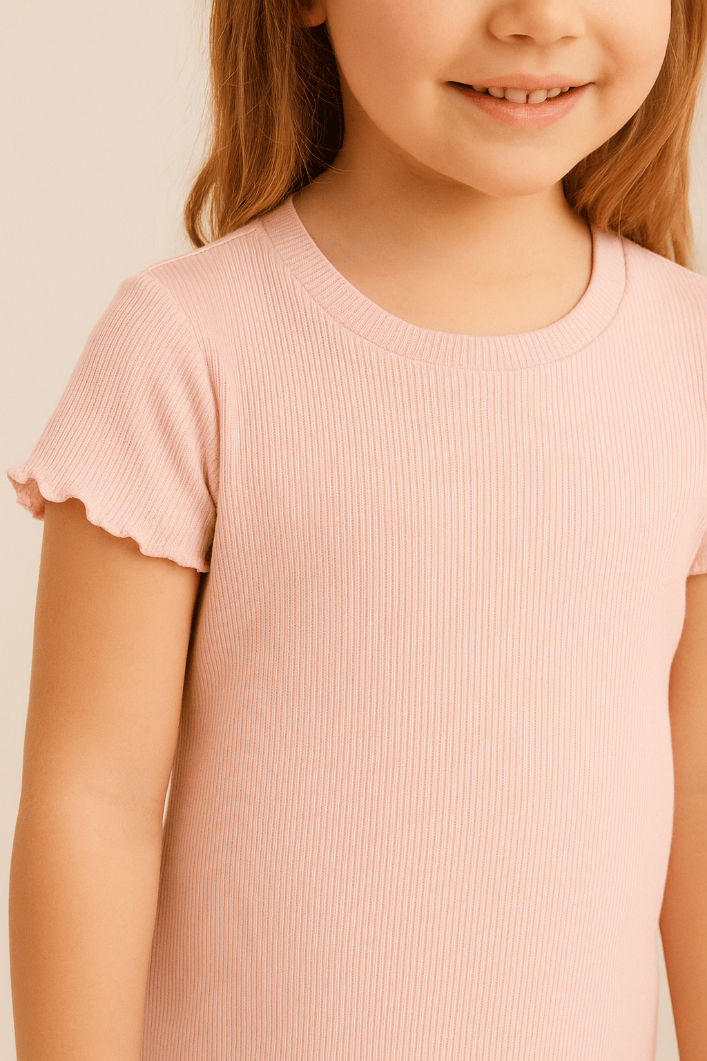 PURE DOTS Kız Çocuk EkoVero Yazlık Toz Pembe Tişört