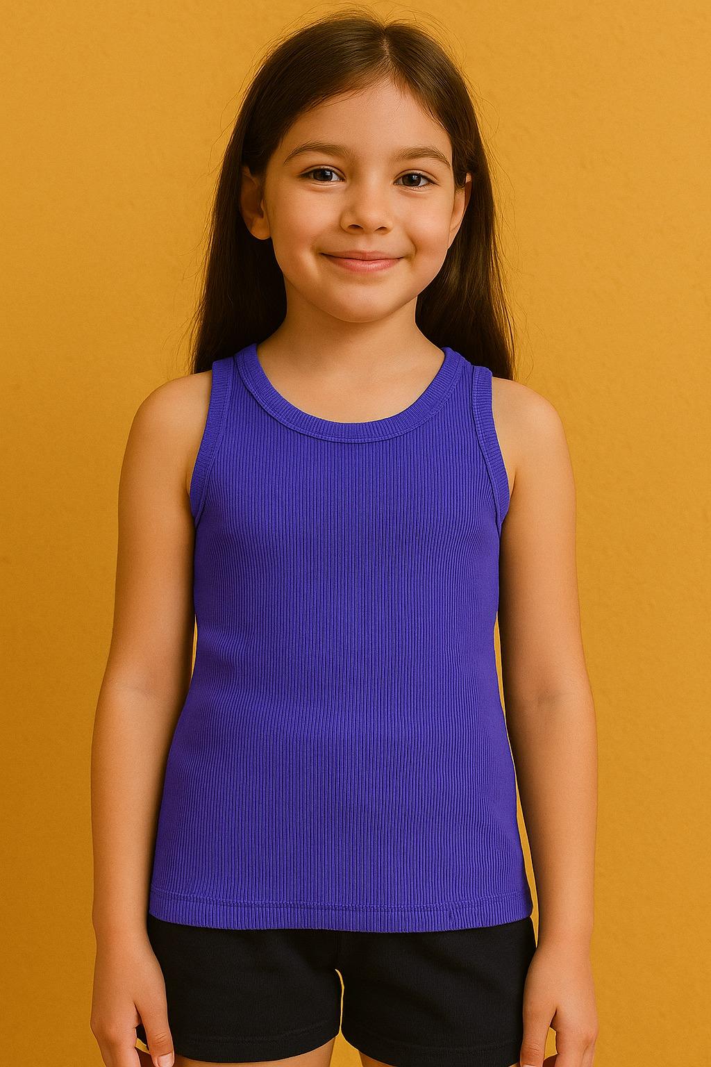 PURE DOTS Kız Çocuk Fitilli Yazlık Mor Body Bluz