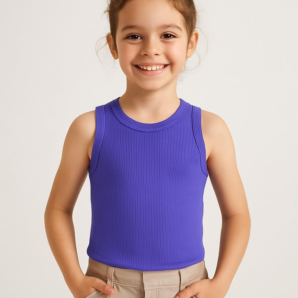 PURE DOTS Kız Çocuk Fitilli Yazlık Mor Body Bluz