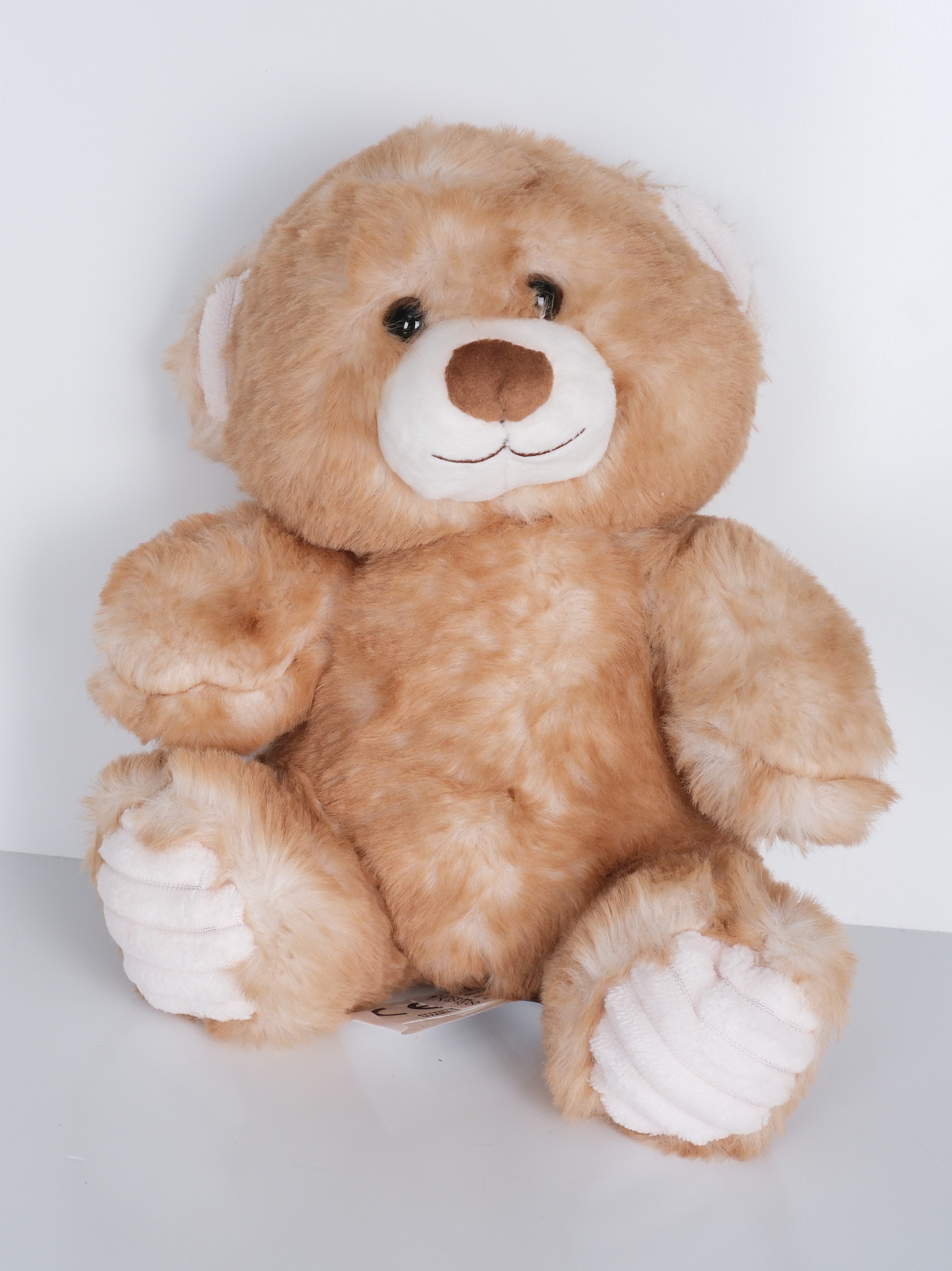 23 cm Yavru Ayıcık Şekilli Peluş Oyuncak Kahverengi Beyaz