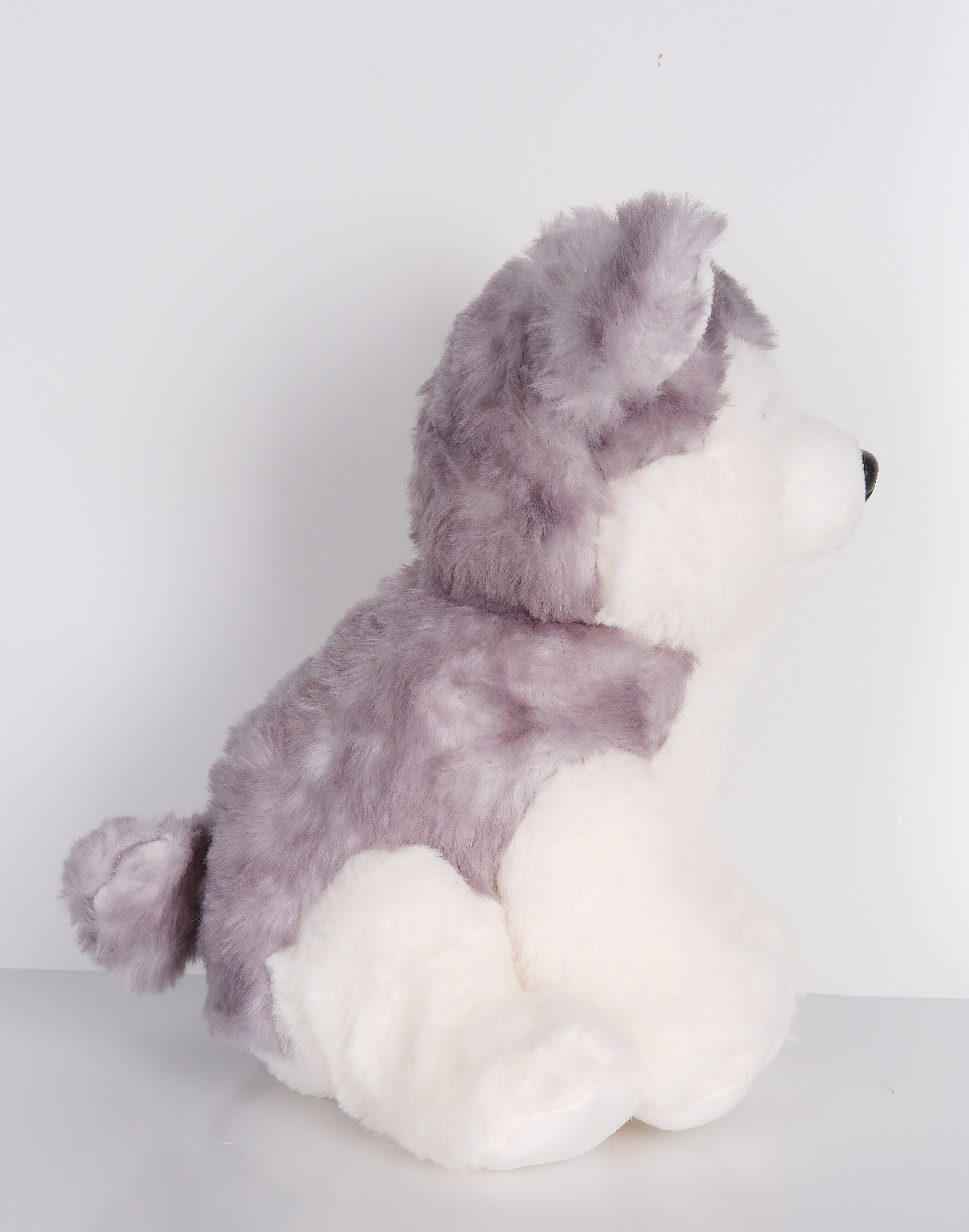 23 cm Yavru Köpek Şekilli Peluş Oyuncak Gri Beyaz