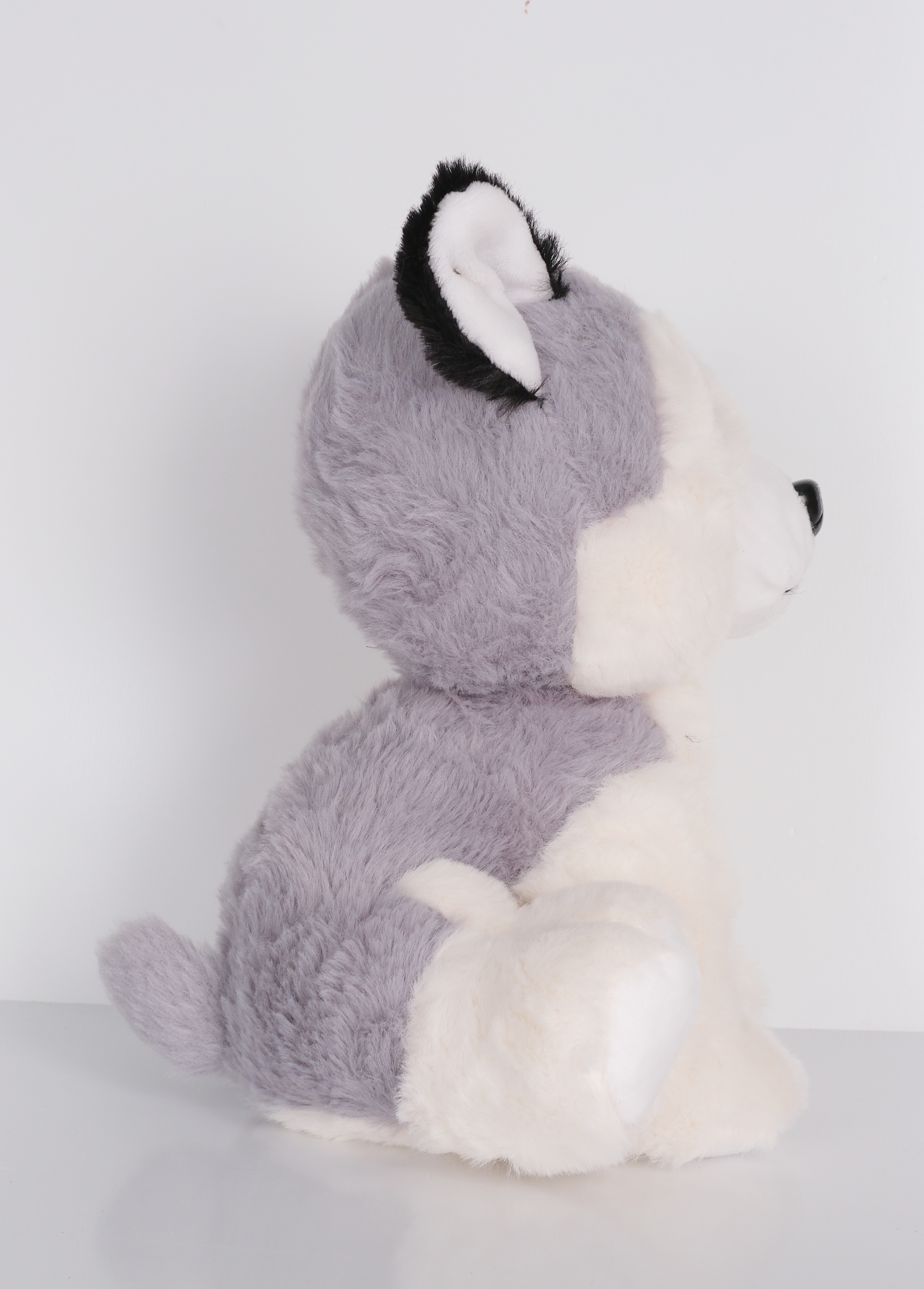 23 cm Yavru Köpek Şekilli Peluş Oyuncak Gri Beyaz v2