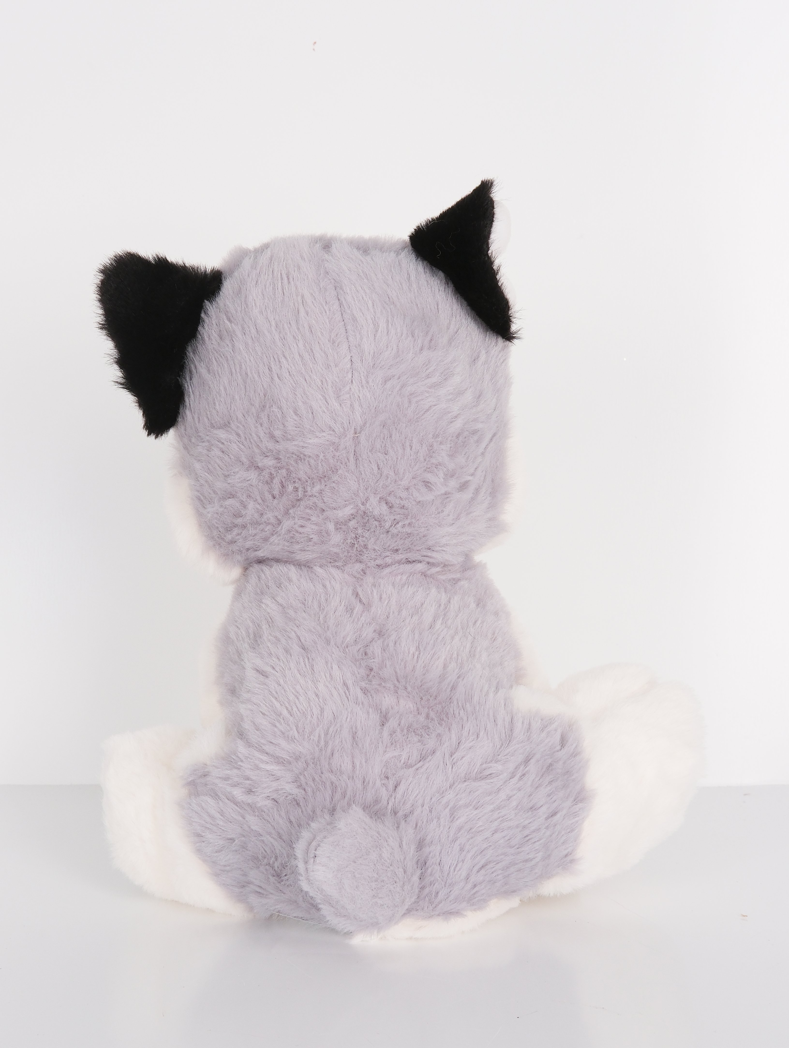 23 cm Yavru Köpek Şekilli Peluş Oyuncak Gri Beyaz v2